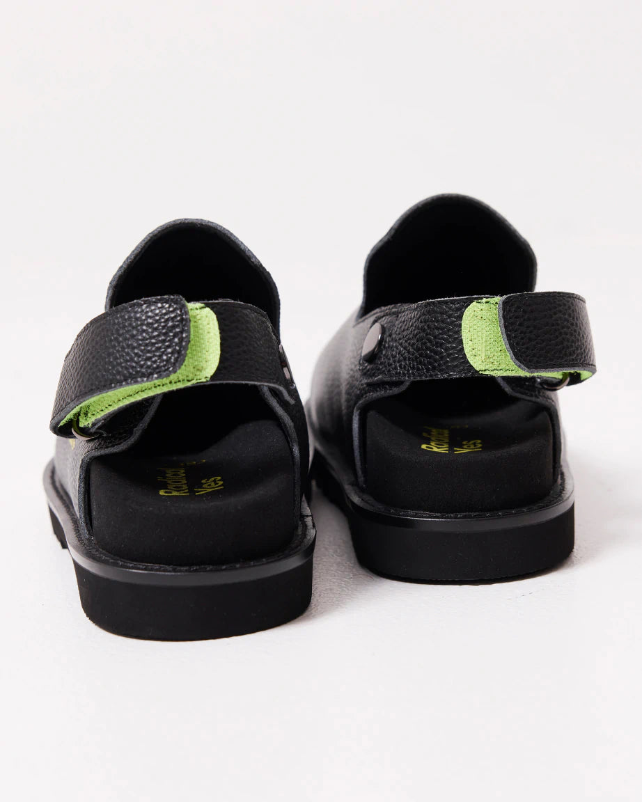 Adventure Awaits Slip On Clog in Tumbled Leather | Black