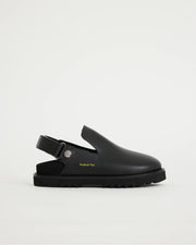 Adventure Awaits Slip On Clog in Tumbled Leather | Black