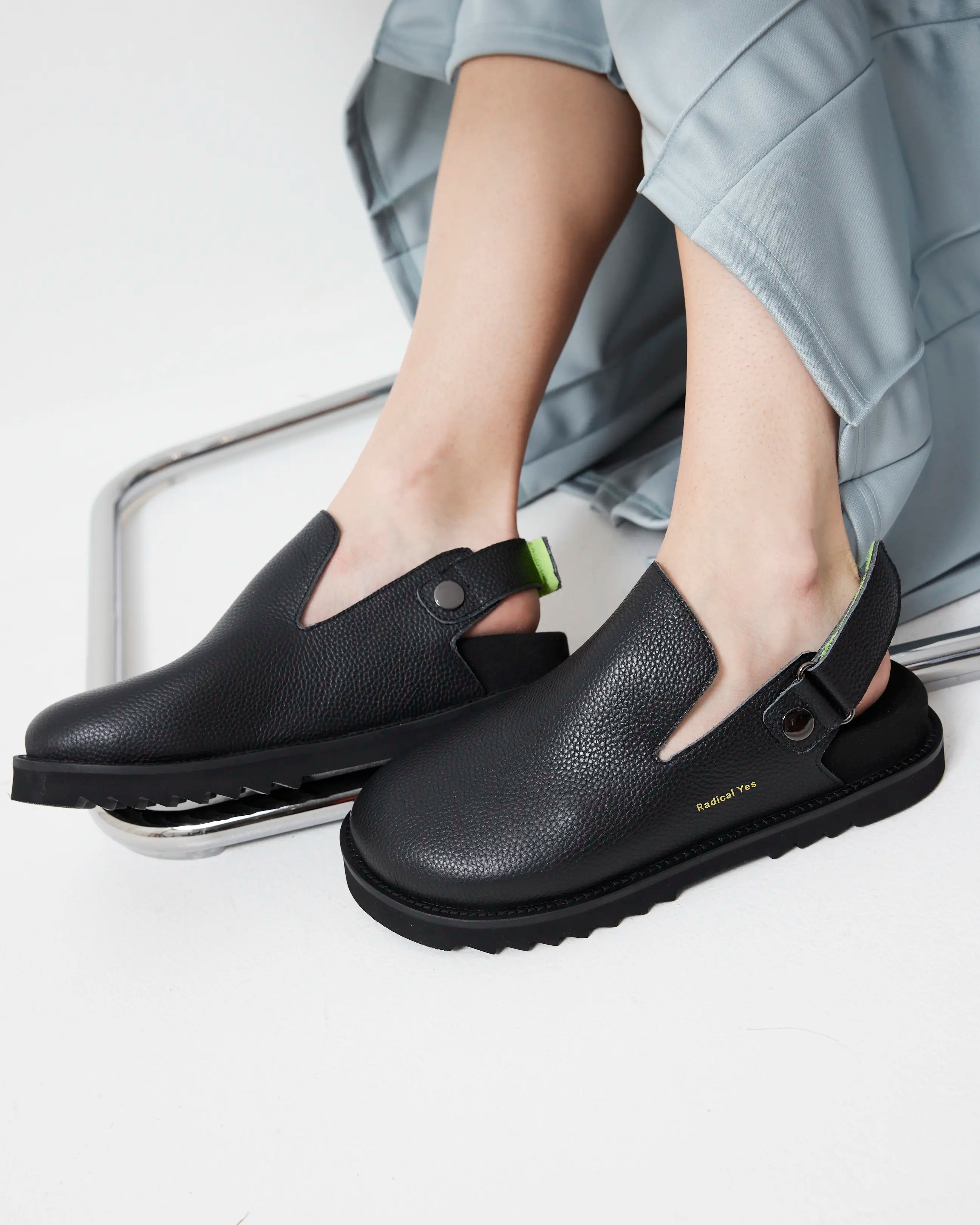 Adventure Awaits Slip On Clog in Tumbled Leather | Black