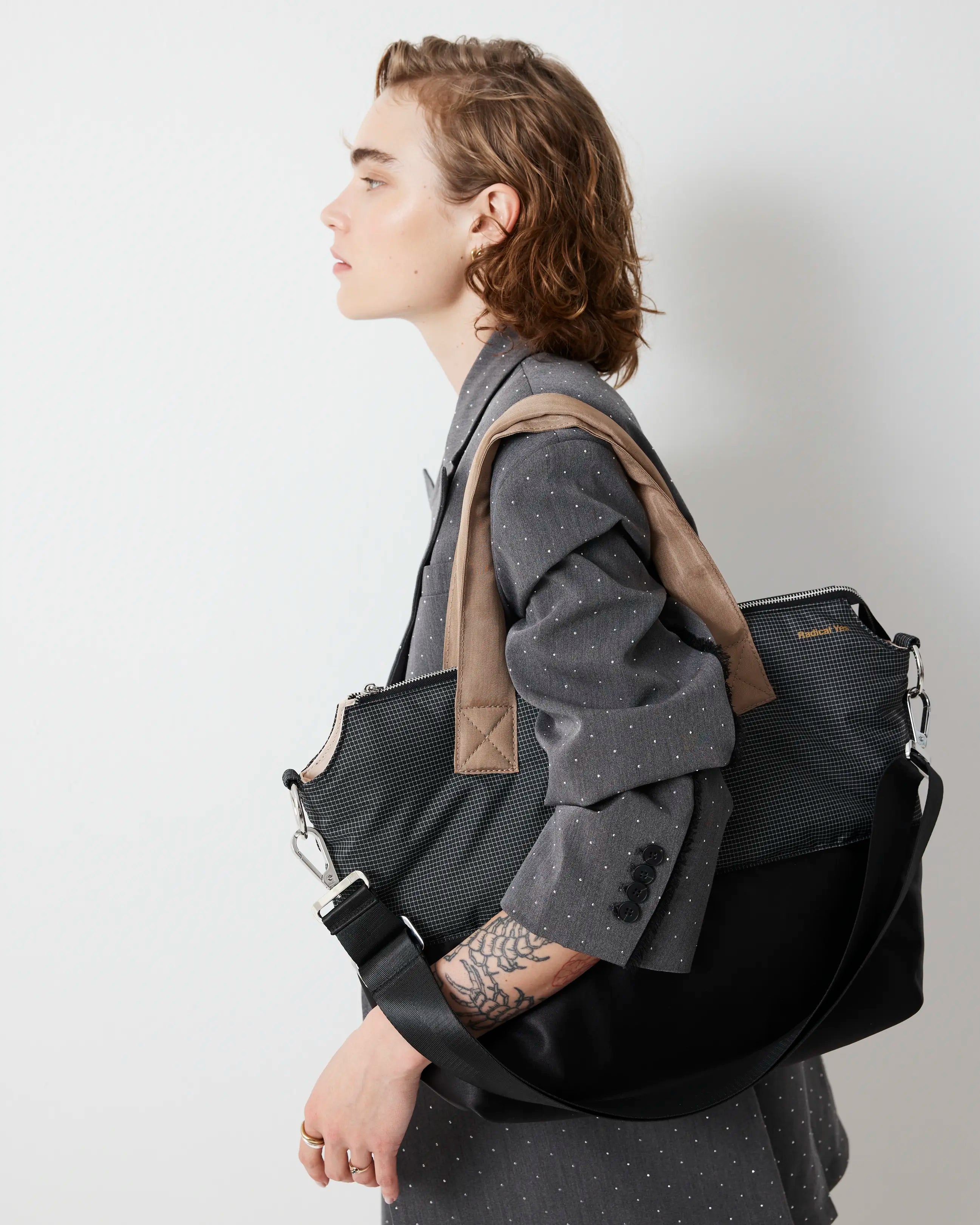 Maximilian Dance Tote in Nylon | Black Ripstop Splice