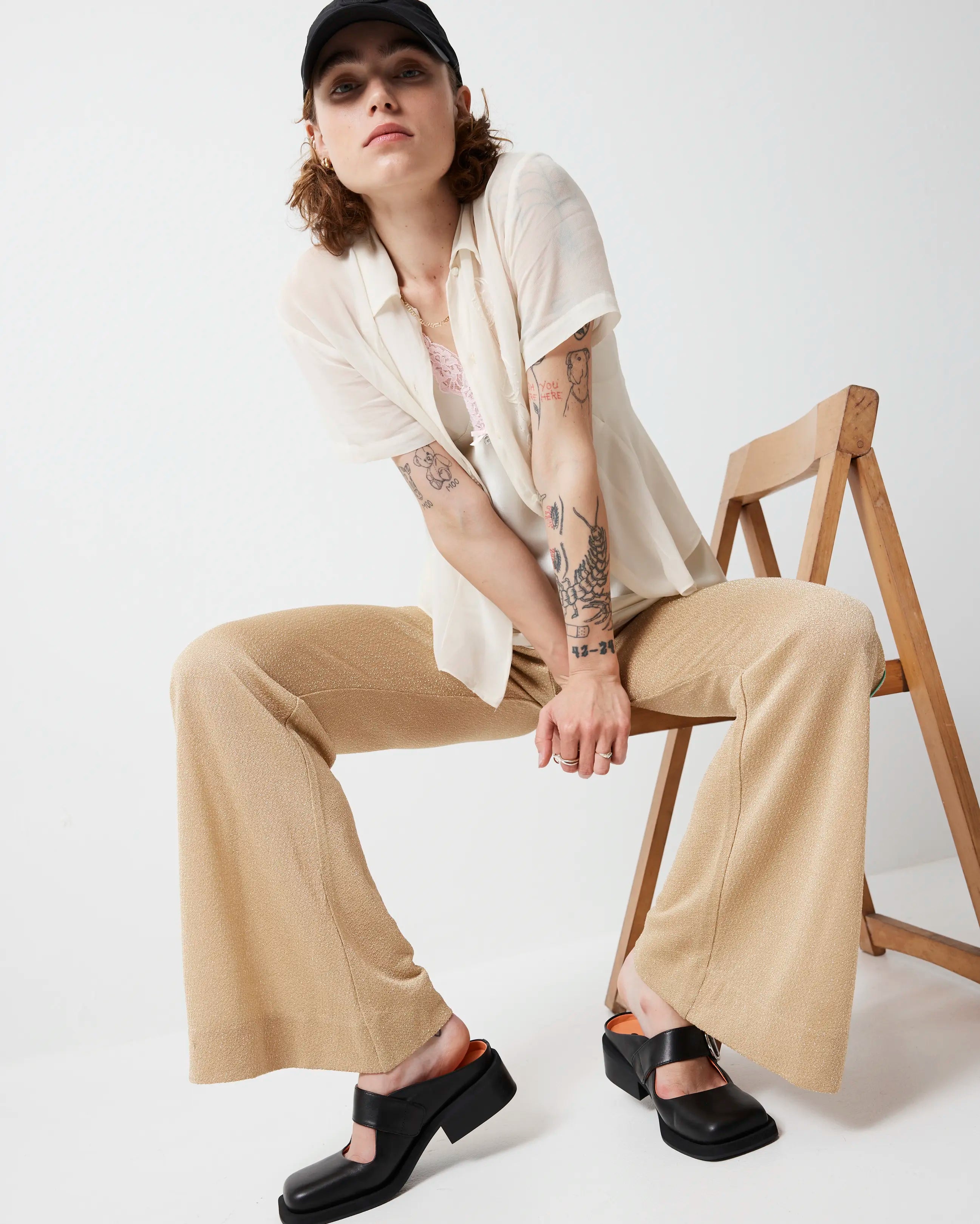 Badu Square Toe Leather Mule | Black