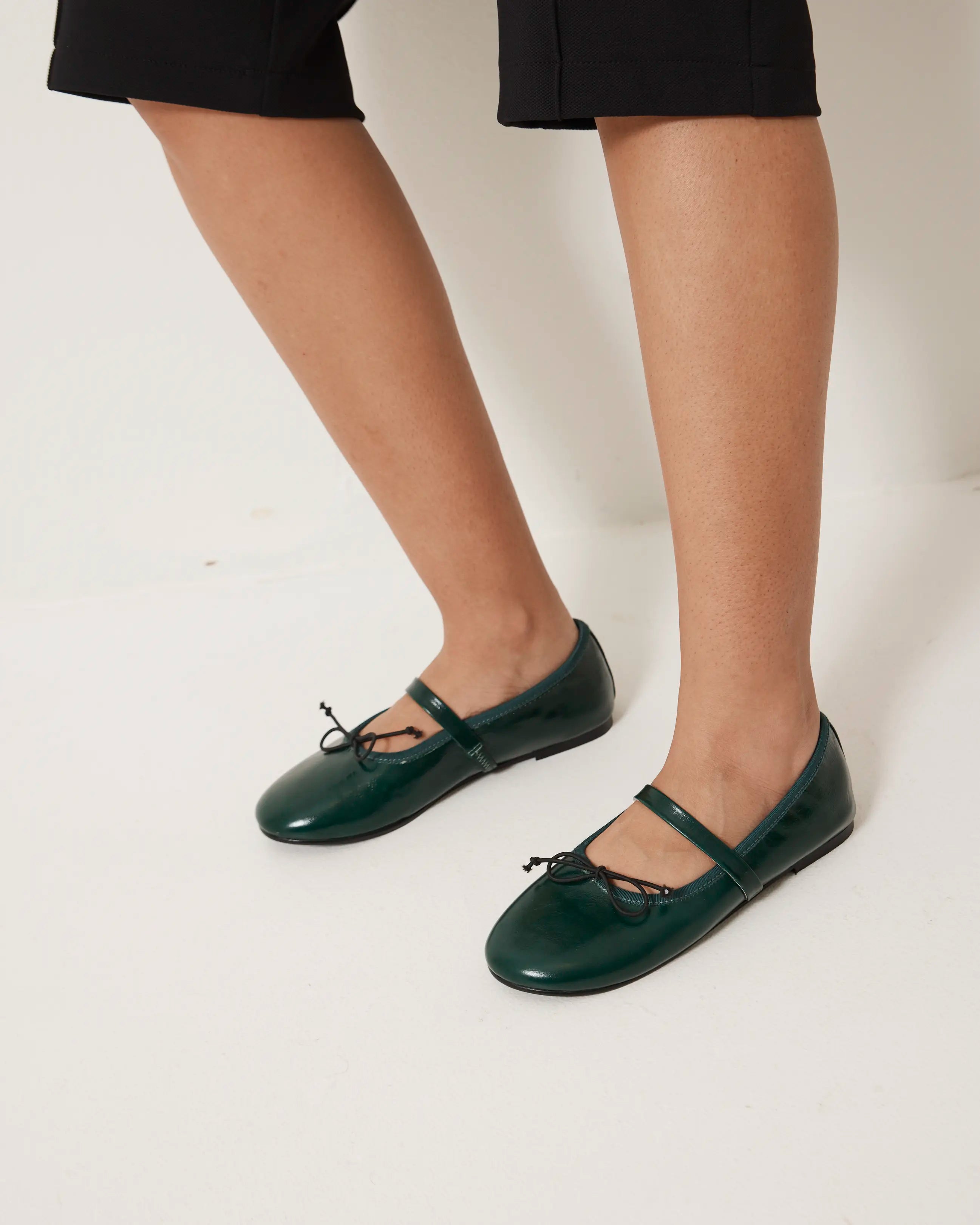 Blessed 2.0 Leather Ballet Flat | Jade Green