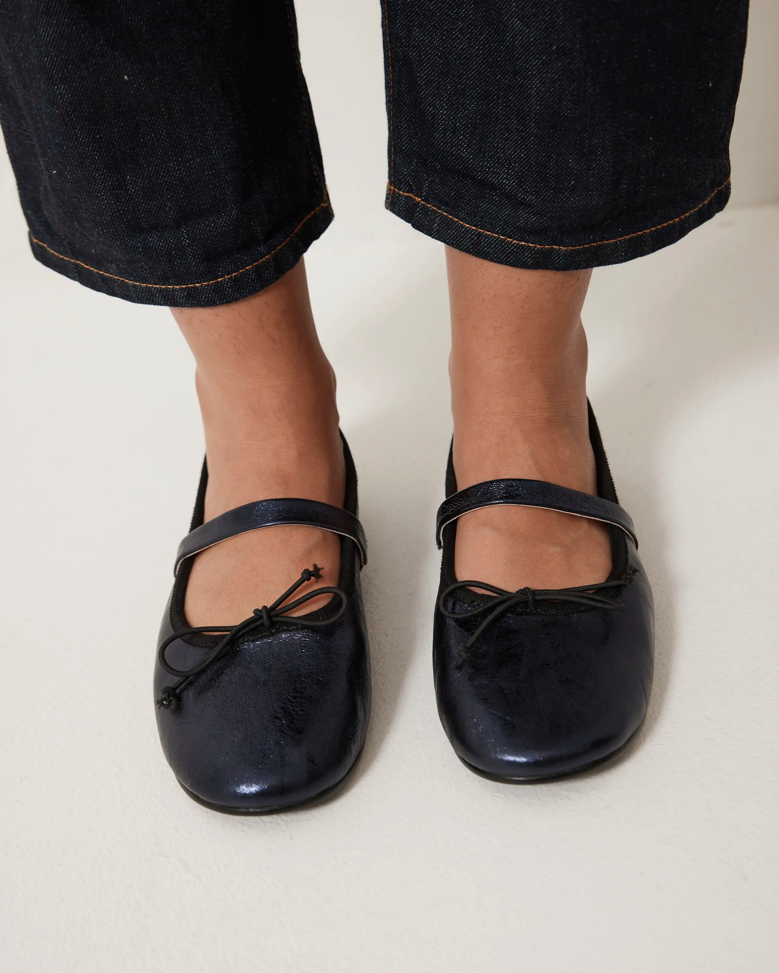 Blessed 2.0 Leather Ballet Flat | Navy Metallic