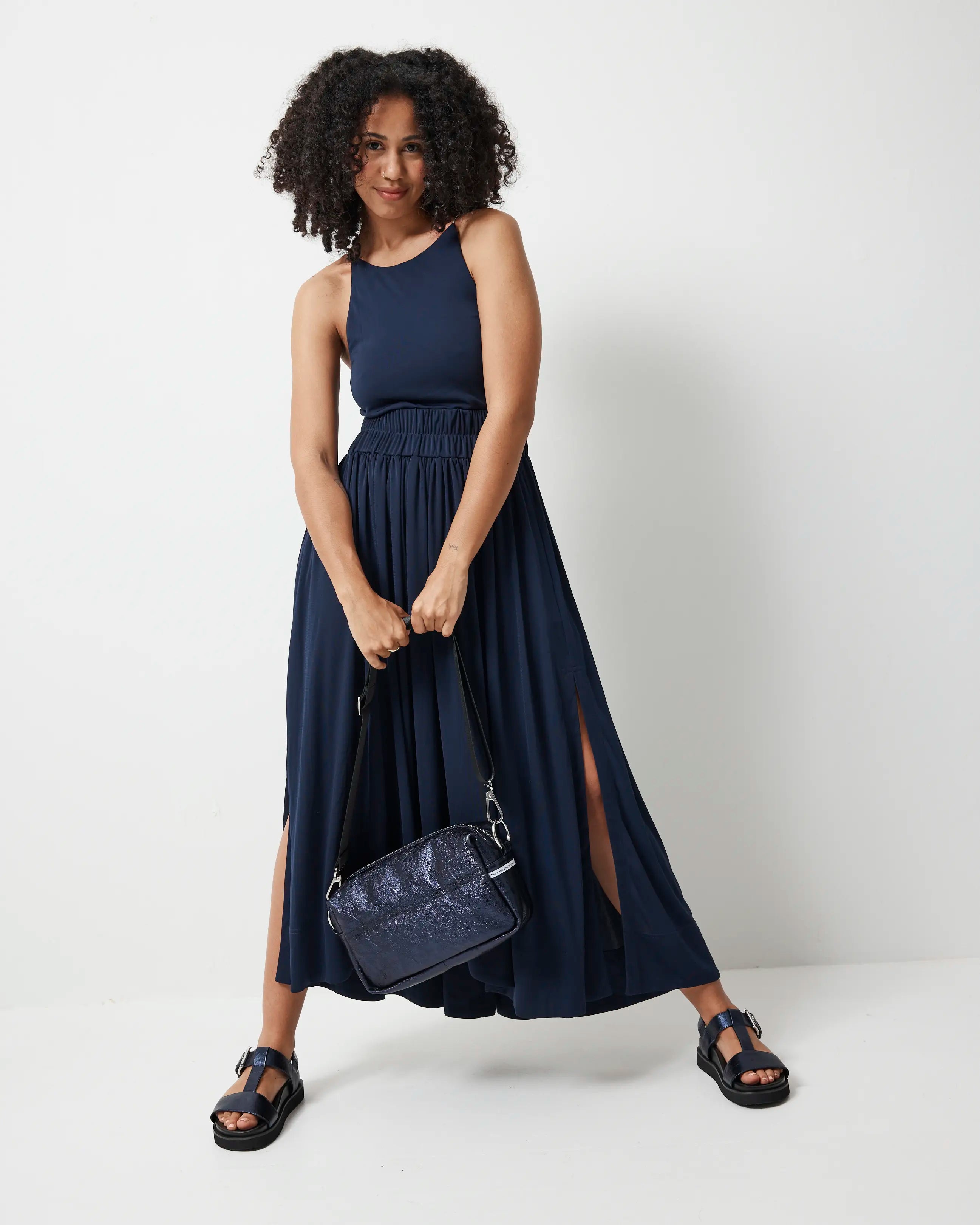 Declaration T-Bar Sandal | Navy Metallic