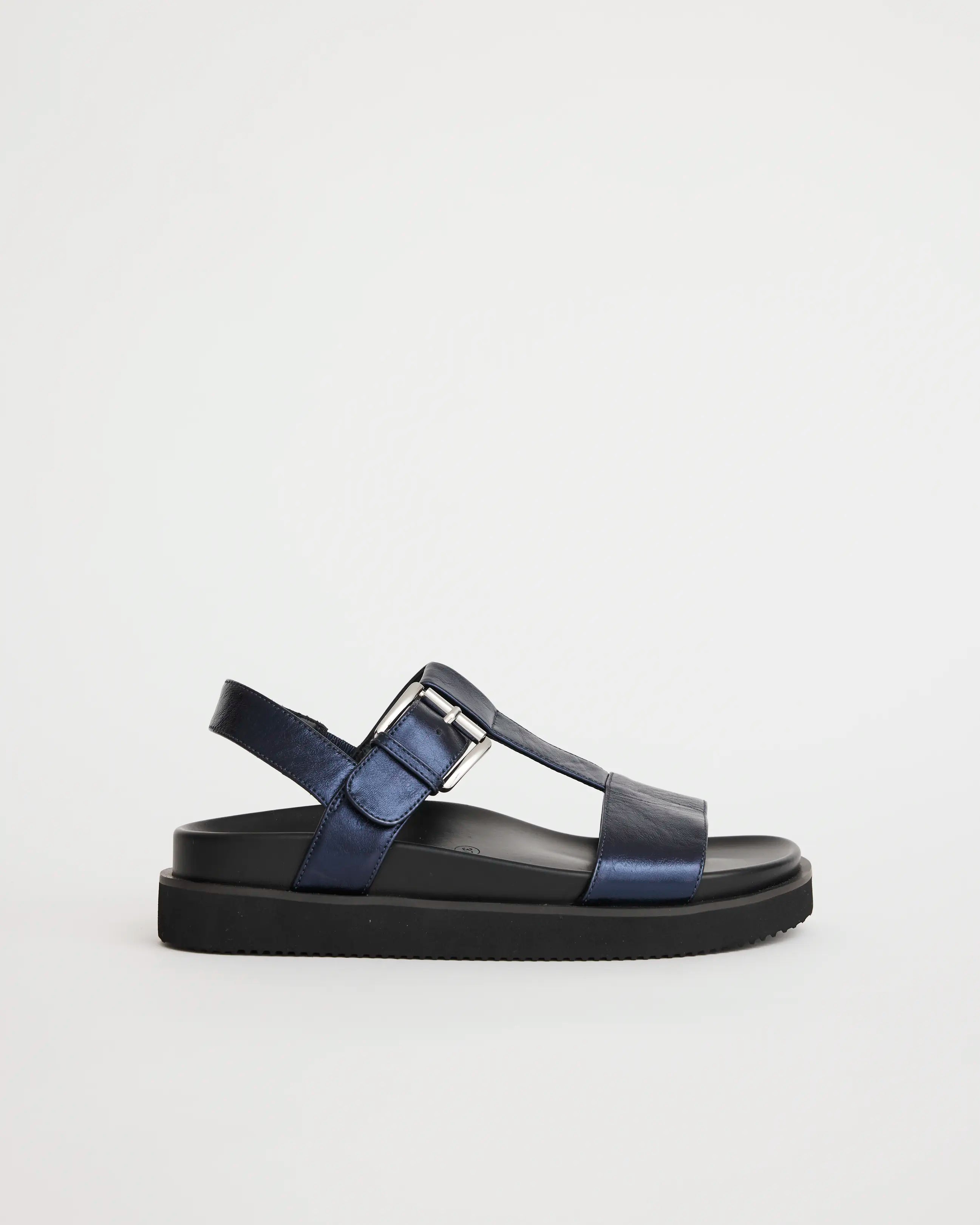 Declaration T-Bar Sandal | Navy Metallic