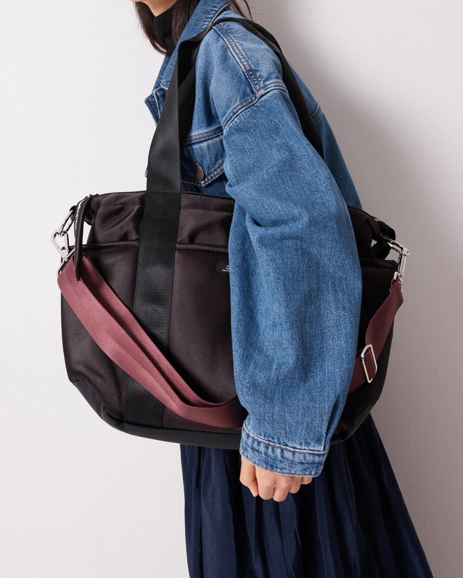 Everything 86 Tote Bag | Black and Mulberry