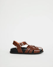 Ginny Strappy Sandal | Toffee Ripple Leather