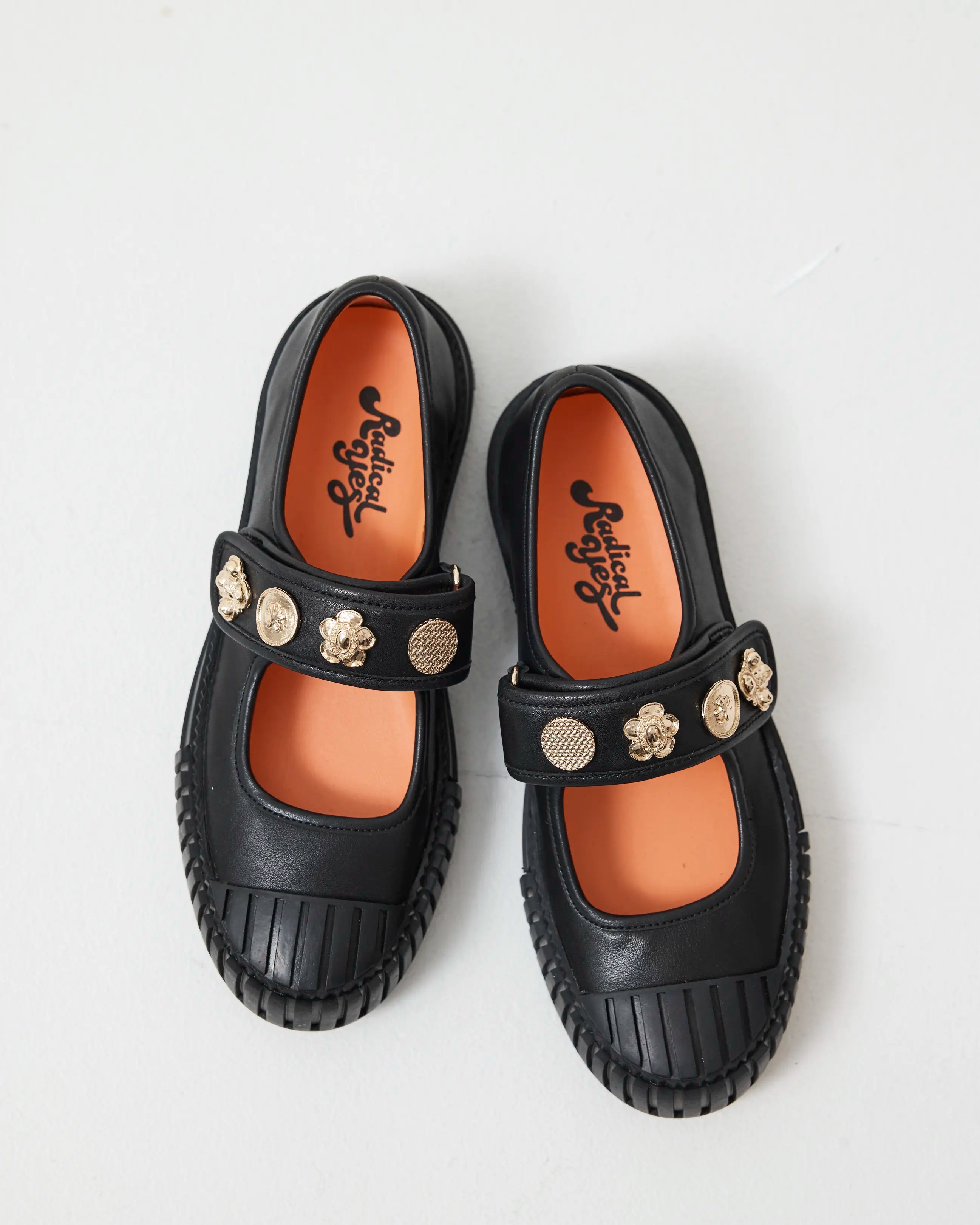Grace Velcro Leather Mary Jane | Black Deco Amazingness