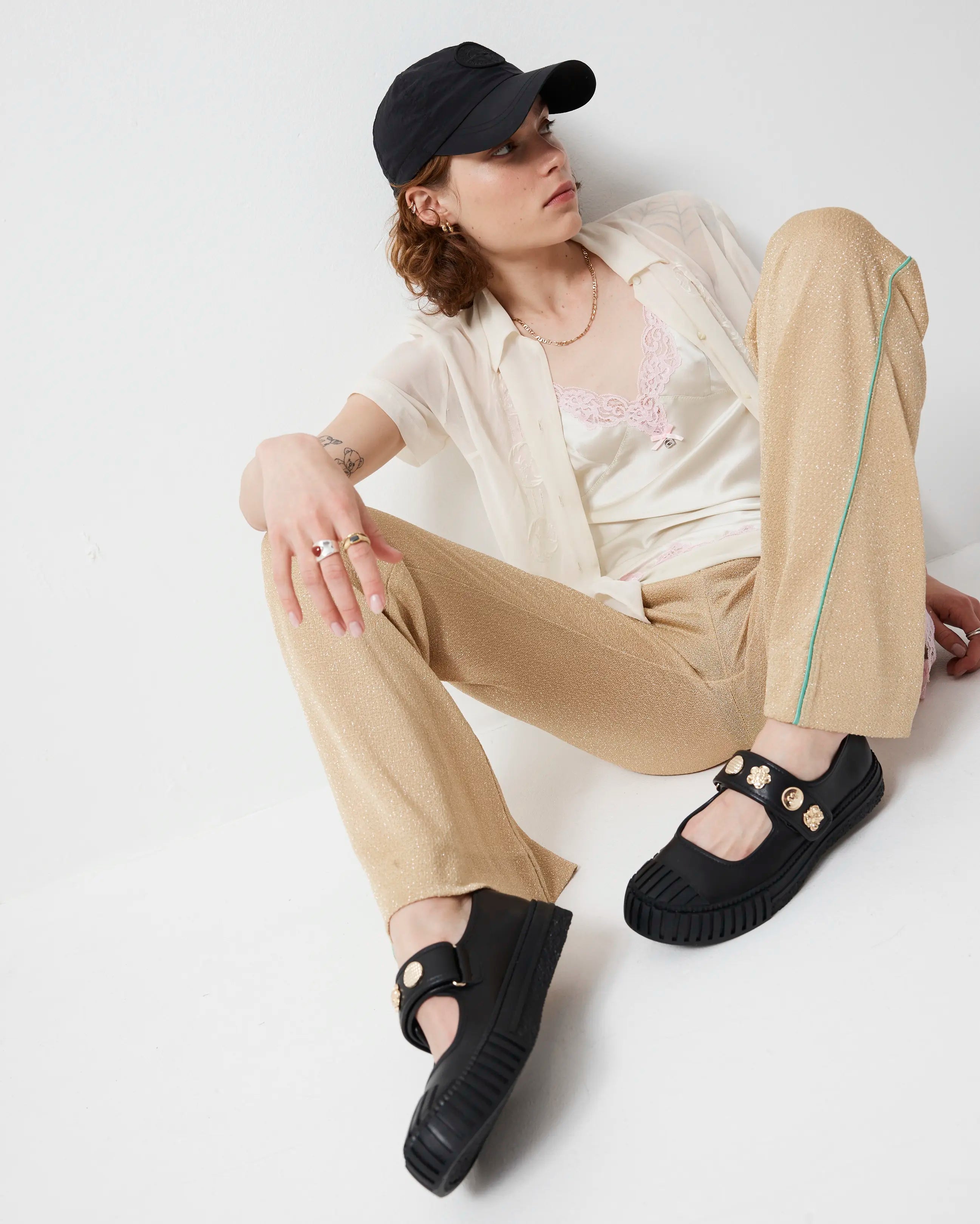 Grace Velcro Leather Mary Jane | Black Deco Amazingness