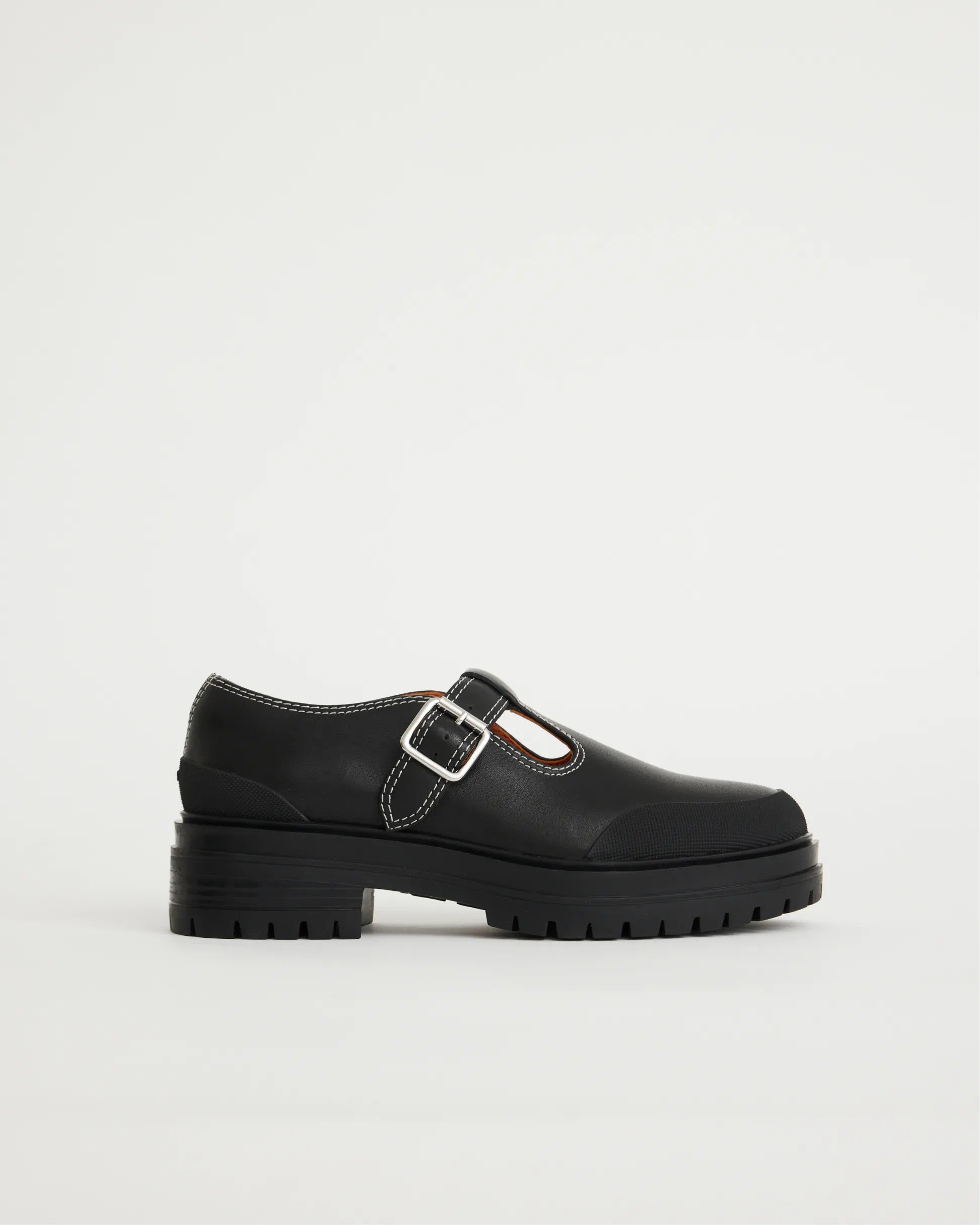 Icehouse Street: T-Bar Shoes in Black Leather