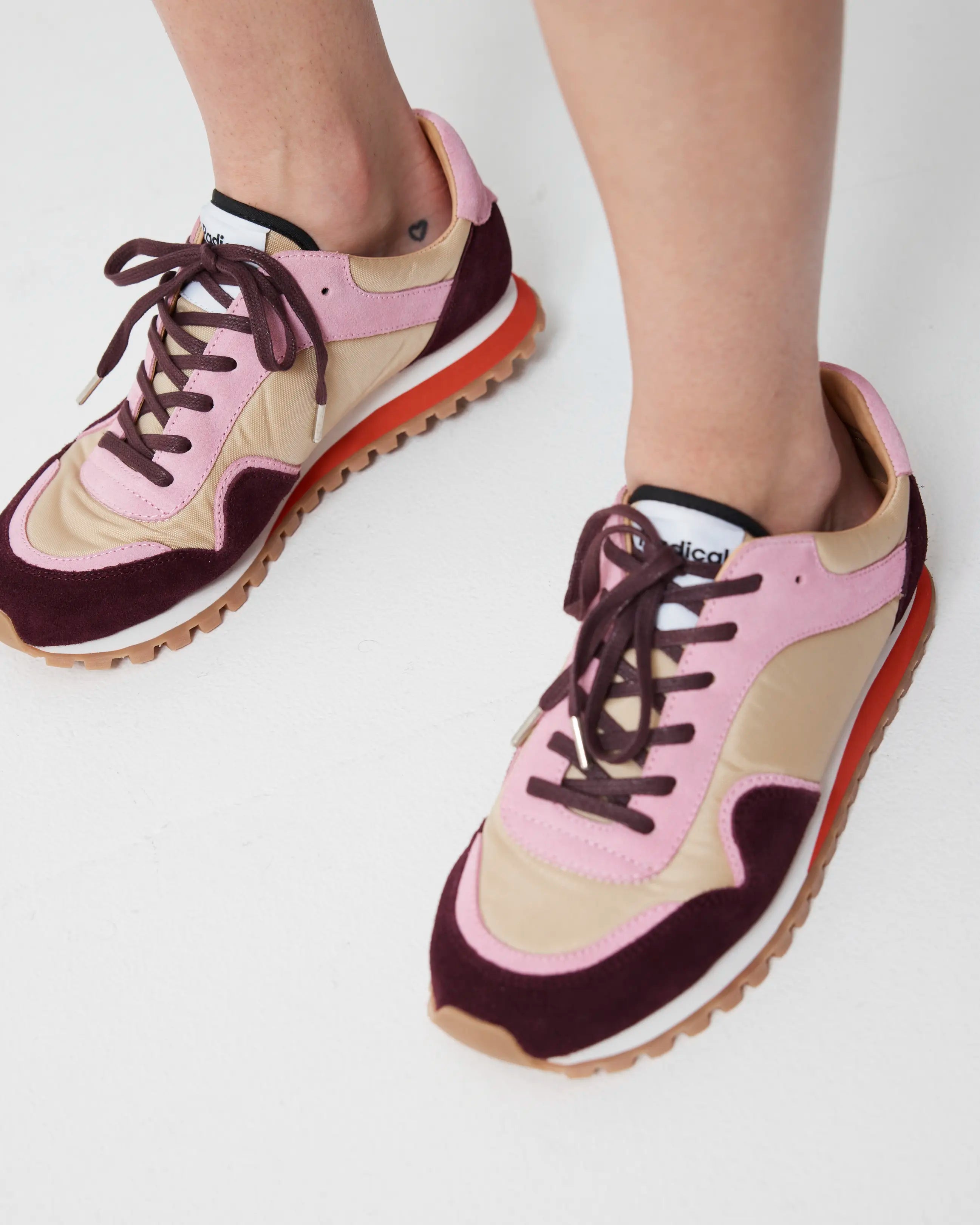 Moon Street Lace Up Sneaker | Cherry and Sandstone