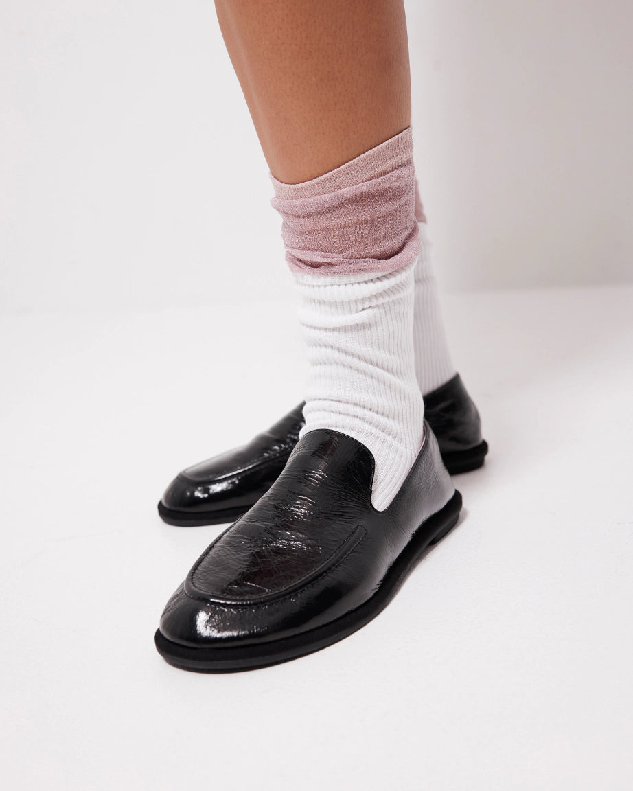 Meriem Hotel Leather Loafer | Black Crush