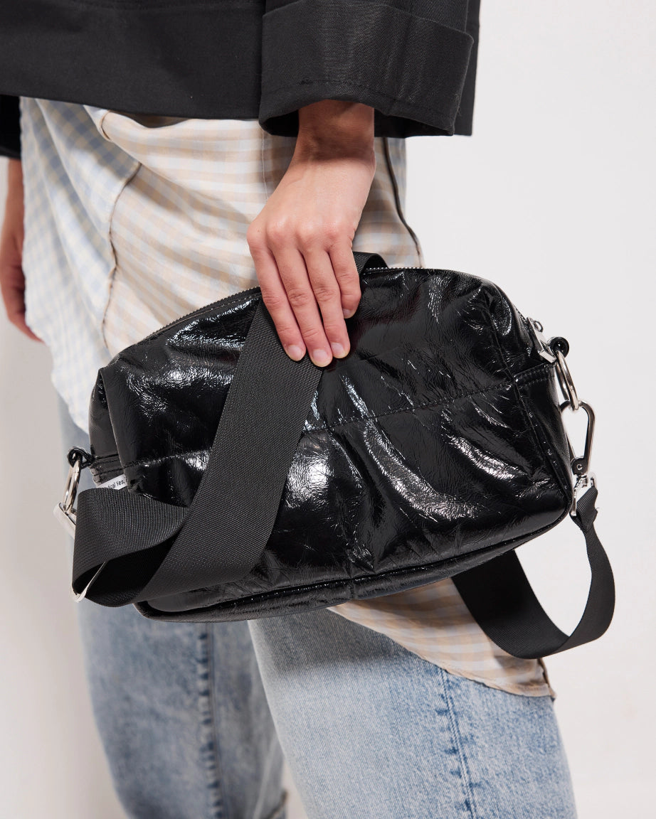 North Star Leather Clutch | Black Crush