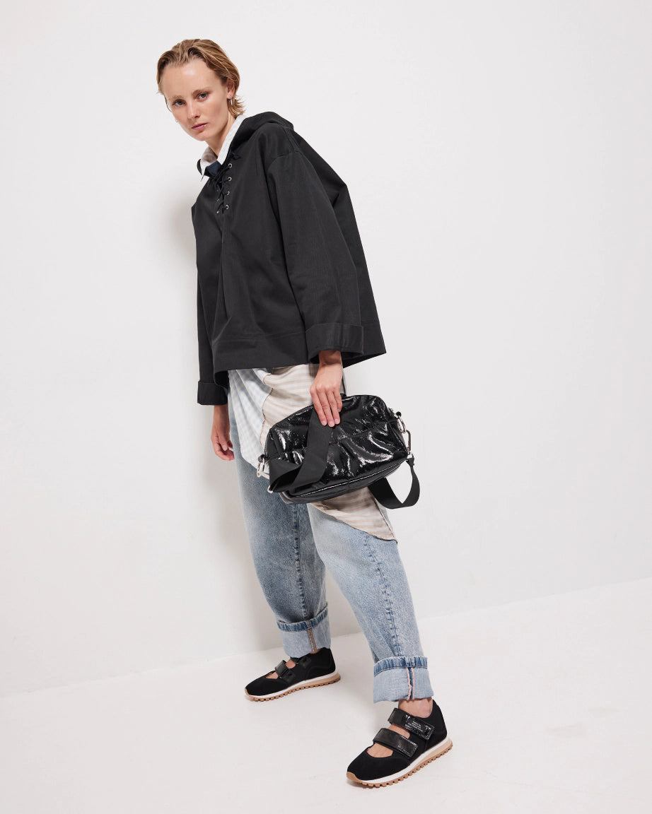 North Star Leather Clutch | Black Crush
