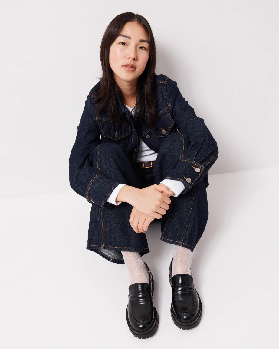 Olympia Slip On Leather Loafer | Black