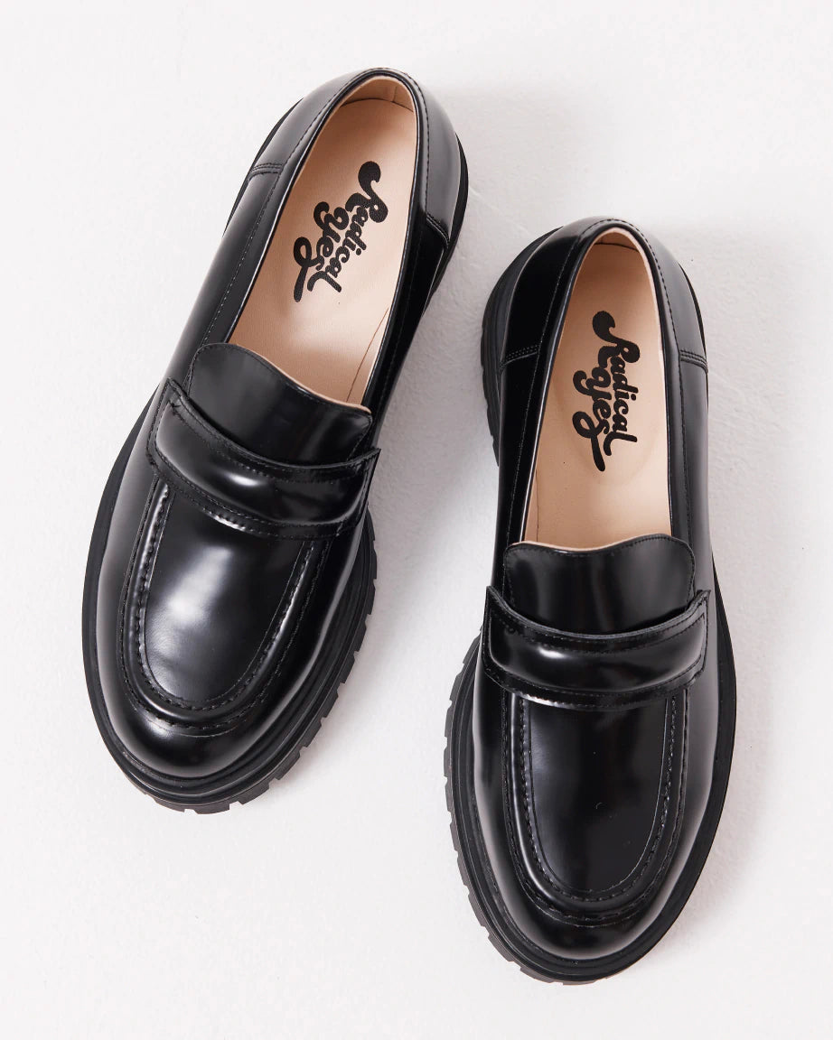 Olympia Slip On Leather Loafer | Black