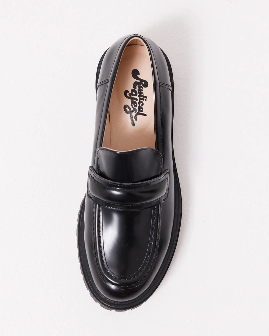 Olympia Slip On Leather Loafer | Black