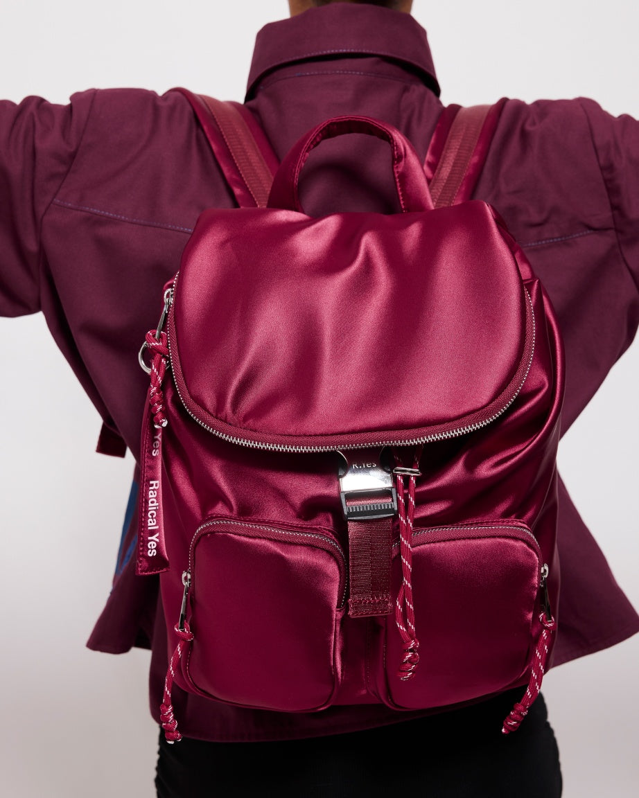 Pack the Stars Recycled Nylon Backpack | Cherry