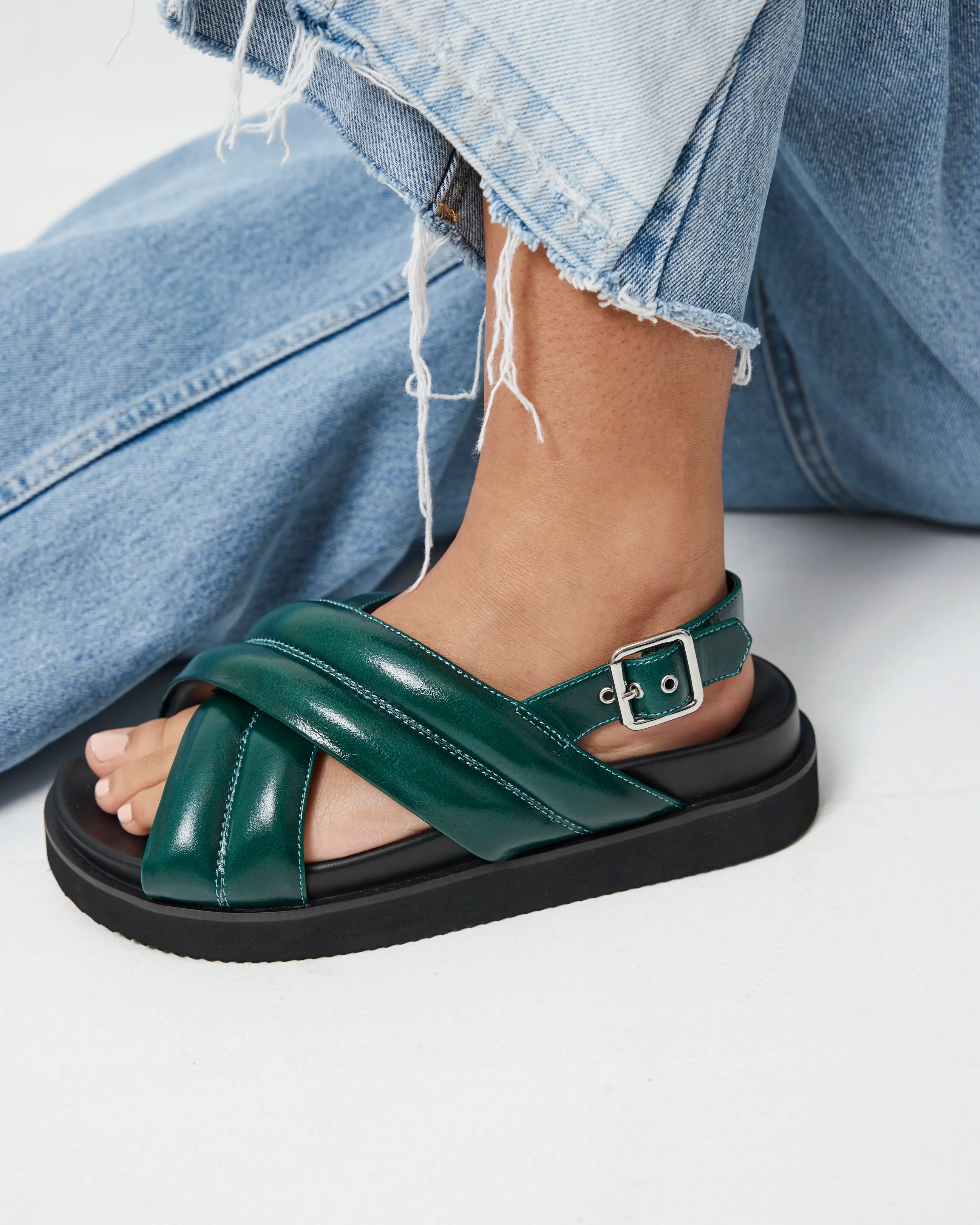 Summer Love Crossover Sandal | Jade Green