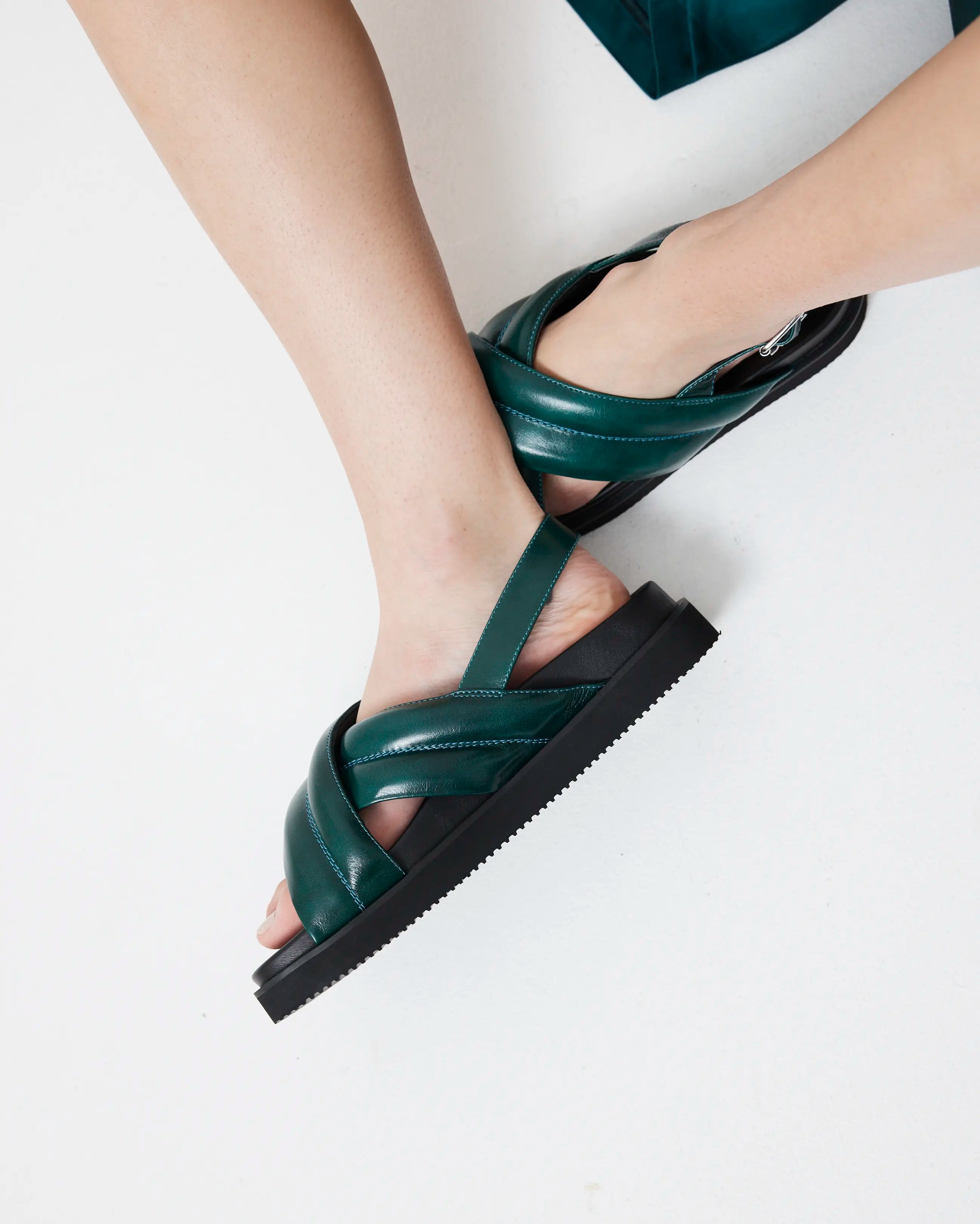 Summer Love Crossover Sandal | Jade Green