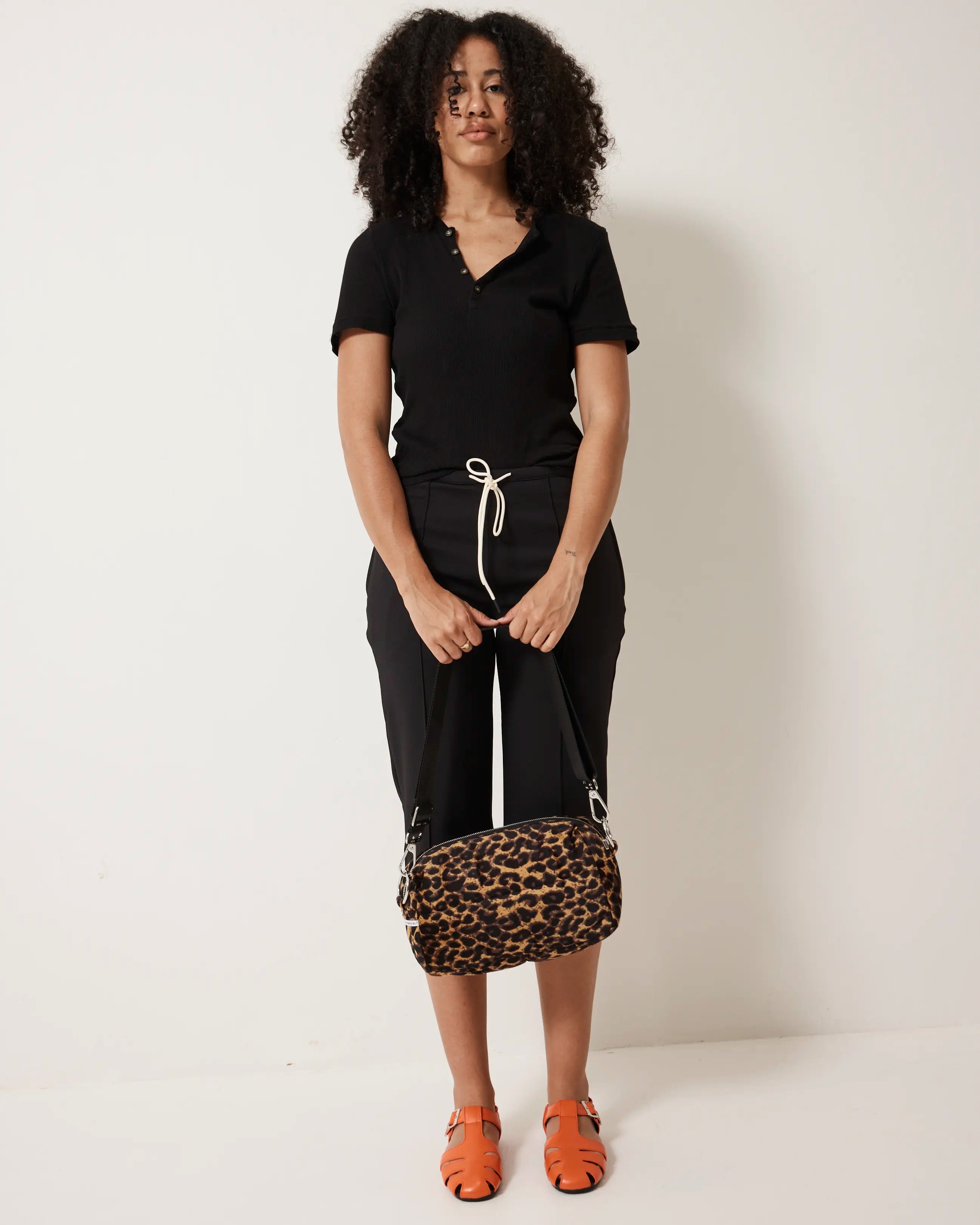 Totem Ruched Leather Sandal | Flame