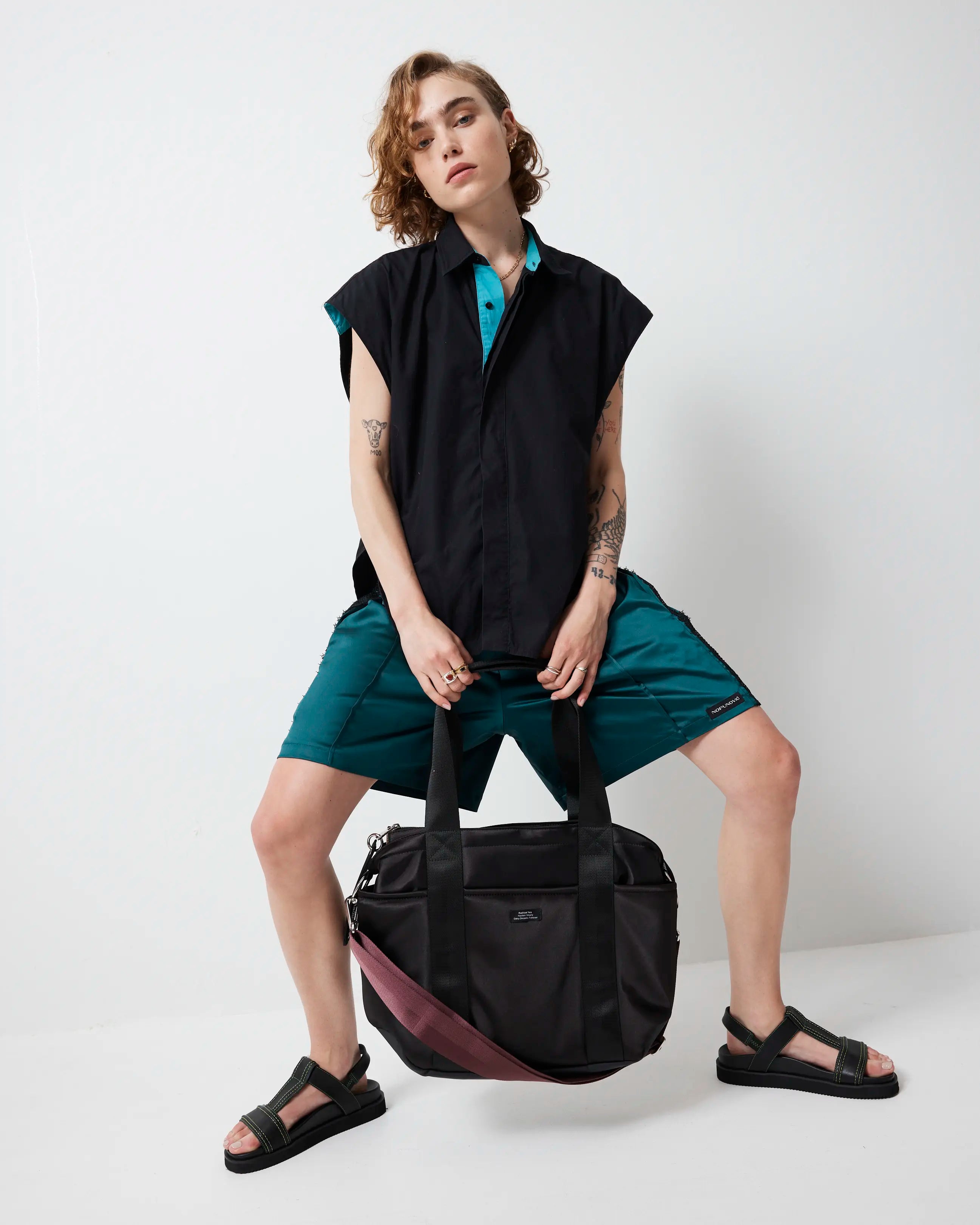 Everything 86 Tote Bag | Black and Mulberry