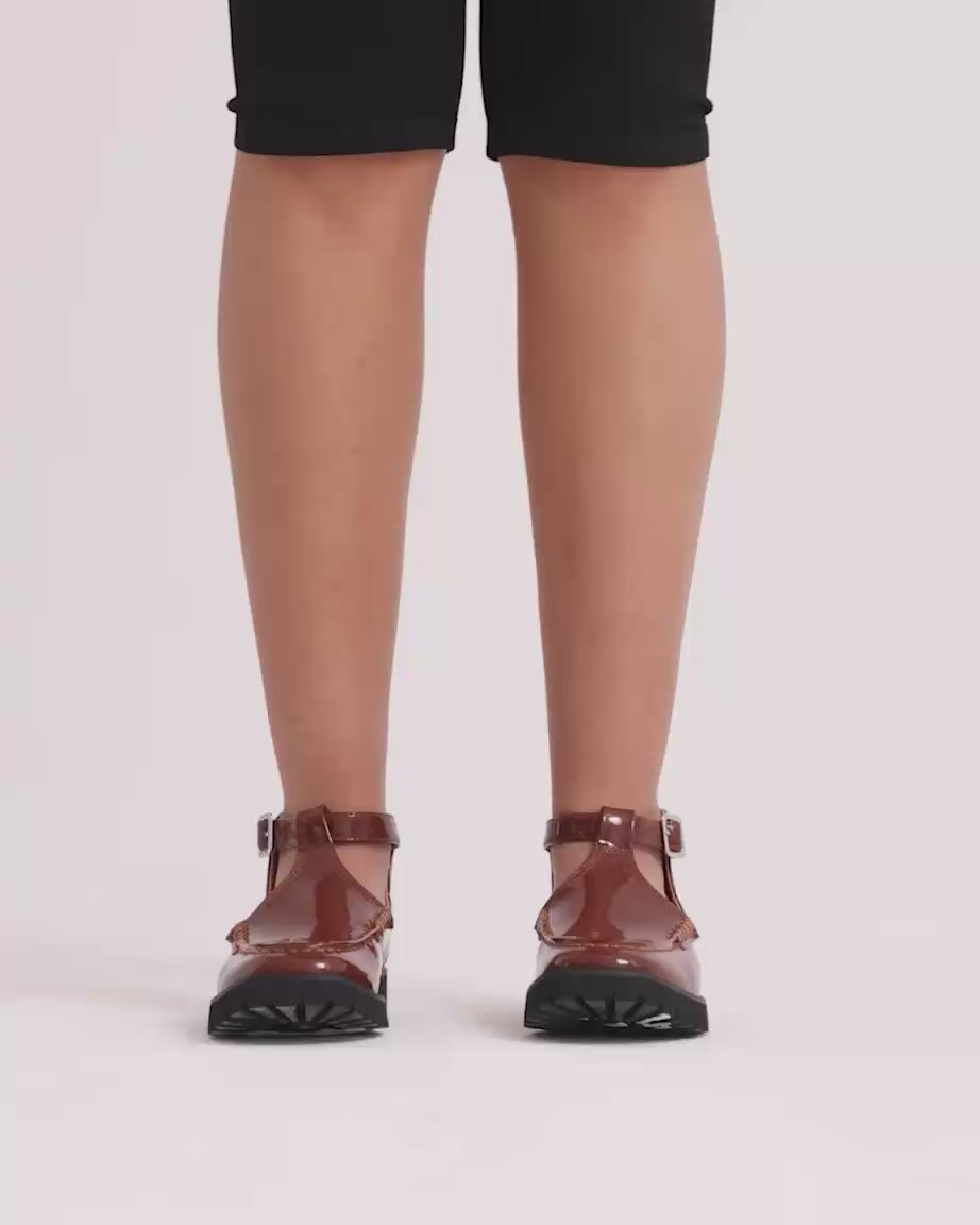 Load video: Astral T-Bar Leather Boot | Toffee