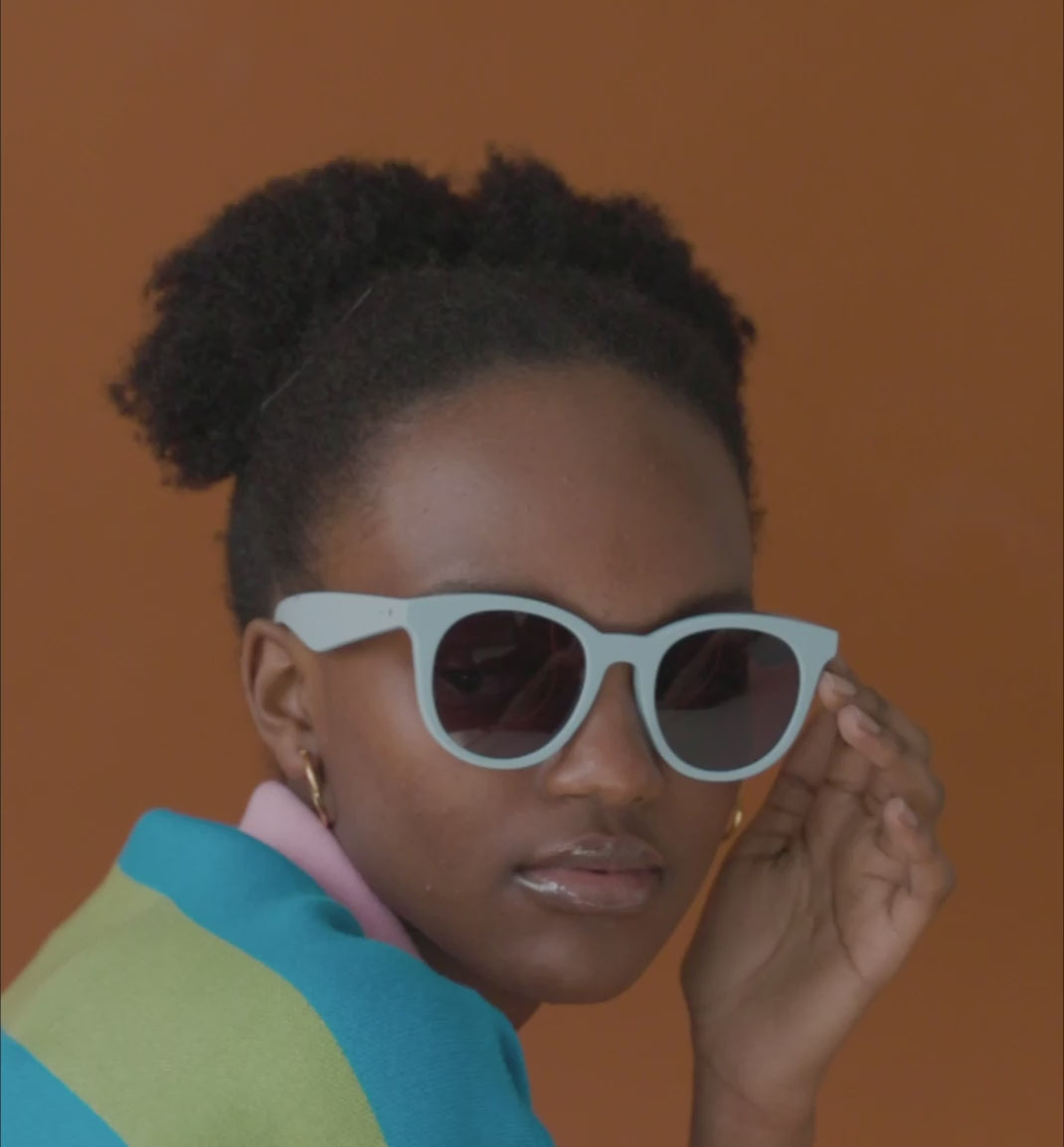 Load video: Sun Hero Acetate Sunglasses - Ice Blue with Smoke Lens