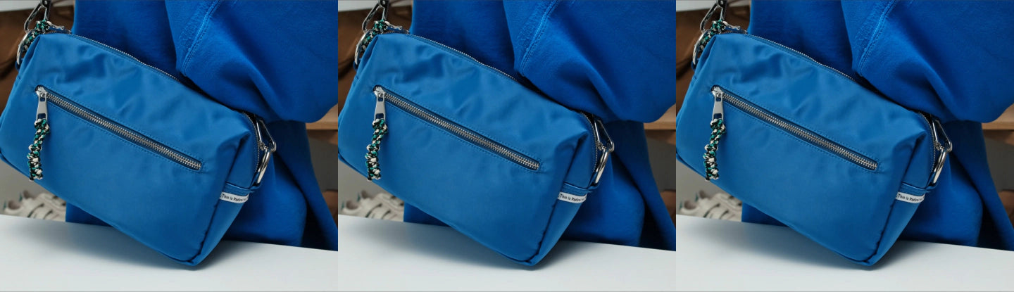 Meet the True North Cross Body Clutch in Retro Blue