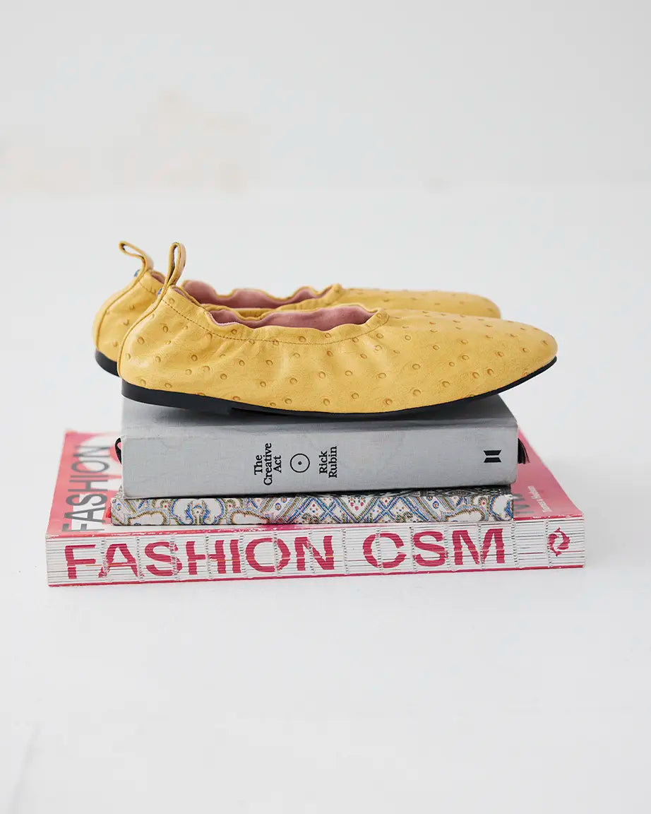 1969 Ballet Flat | Yellow Ostrich