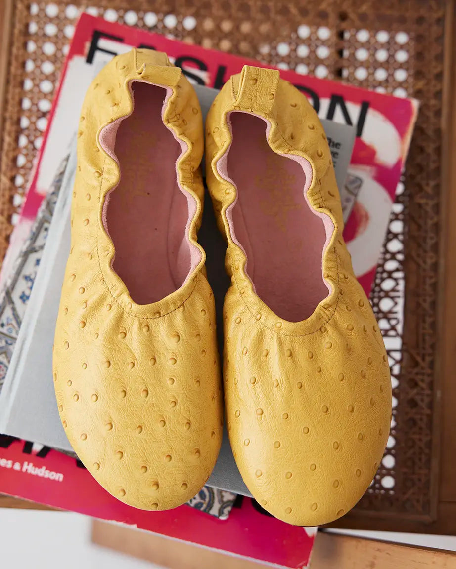 1969 Ballet Flat | Yellow Ostrich