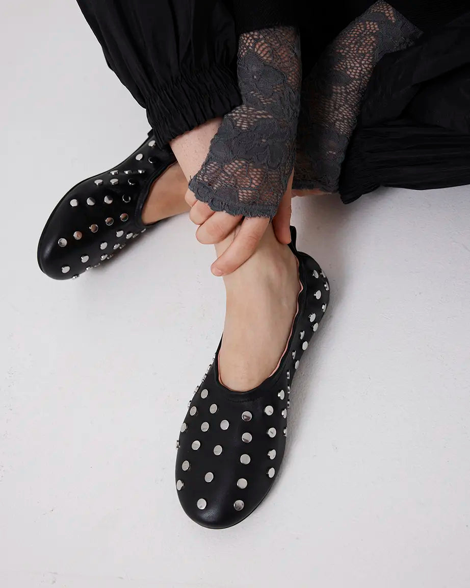 '1969' Ballet Flat | Black Stud