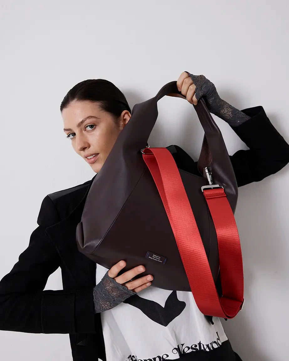 Life Without Screens Leather Tote | Aubergine