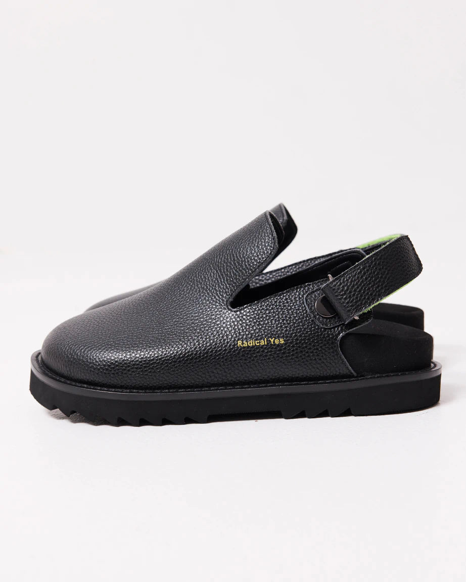 Adventure Awaits Slip On Clog in Tumbled Leather | Black