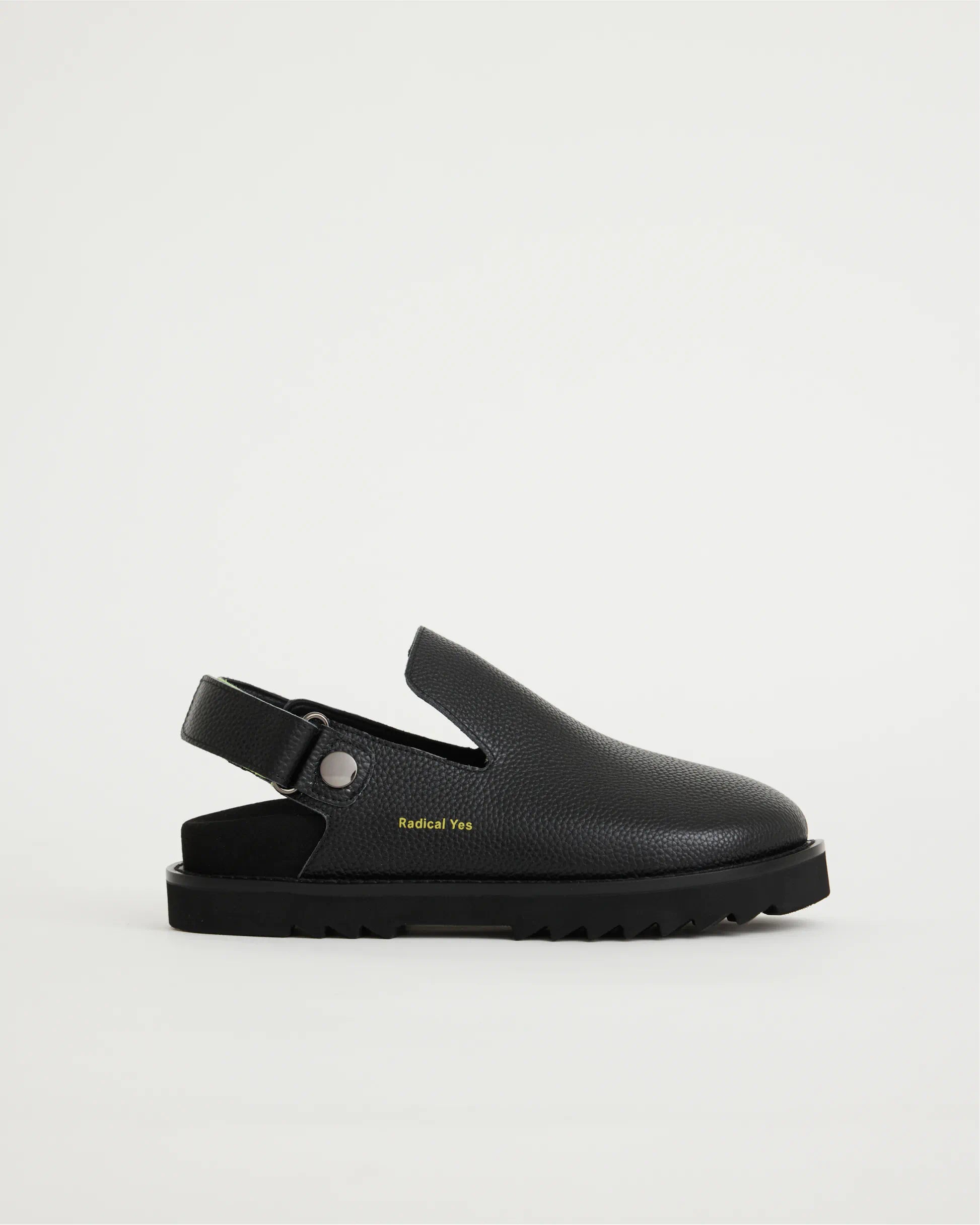 Adventure Awaits Slip On Clog in Tumbled Leather | Black