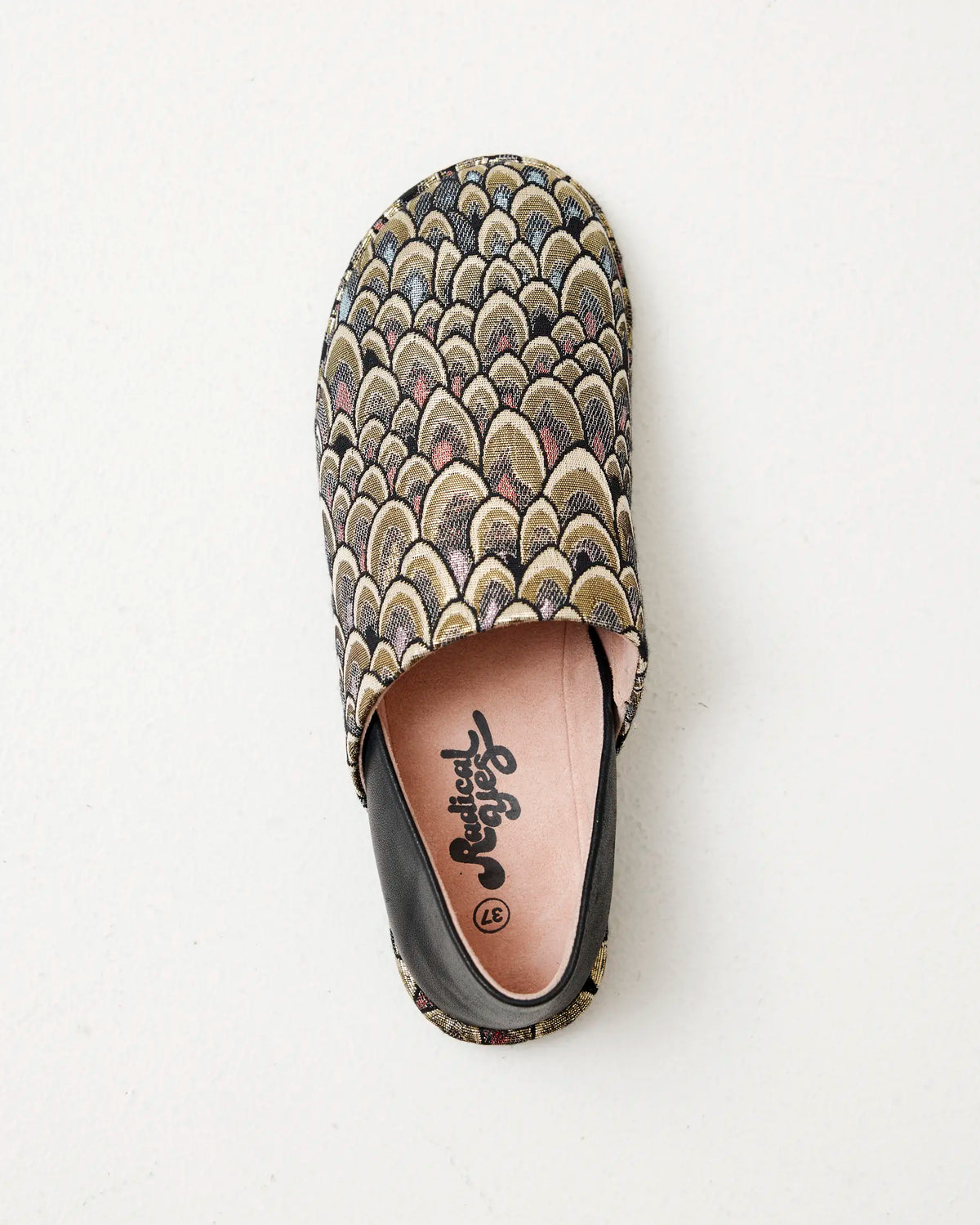 'And Still I Rise' Babouche | Metallic Deco Feather