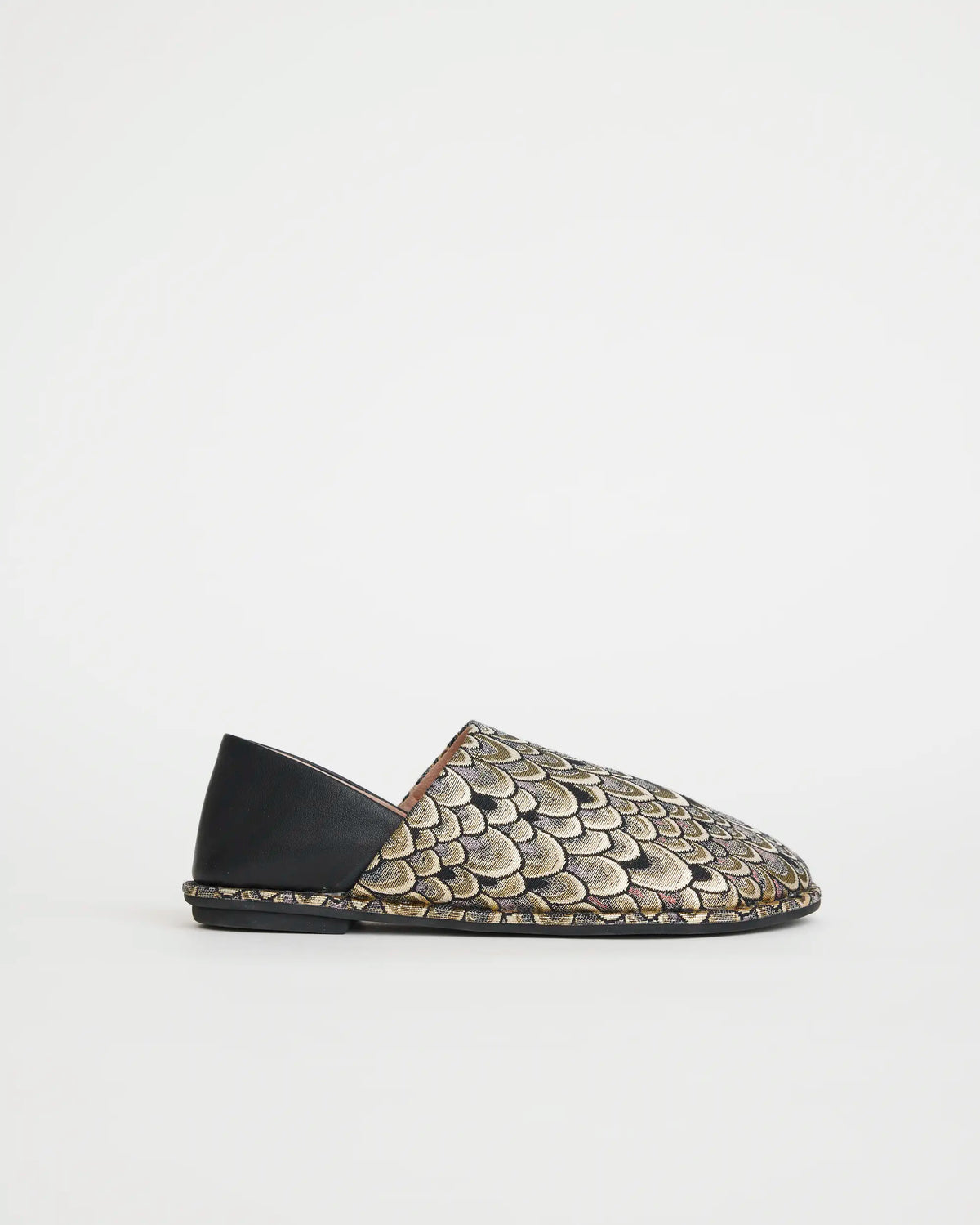 'And Still I Rise' Babouche | Metallic Deco Feather