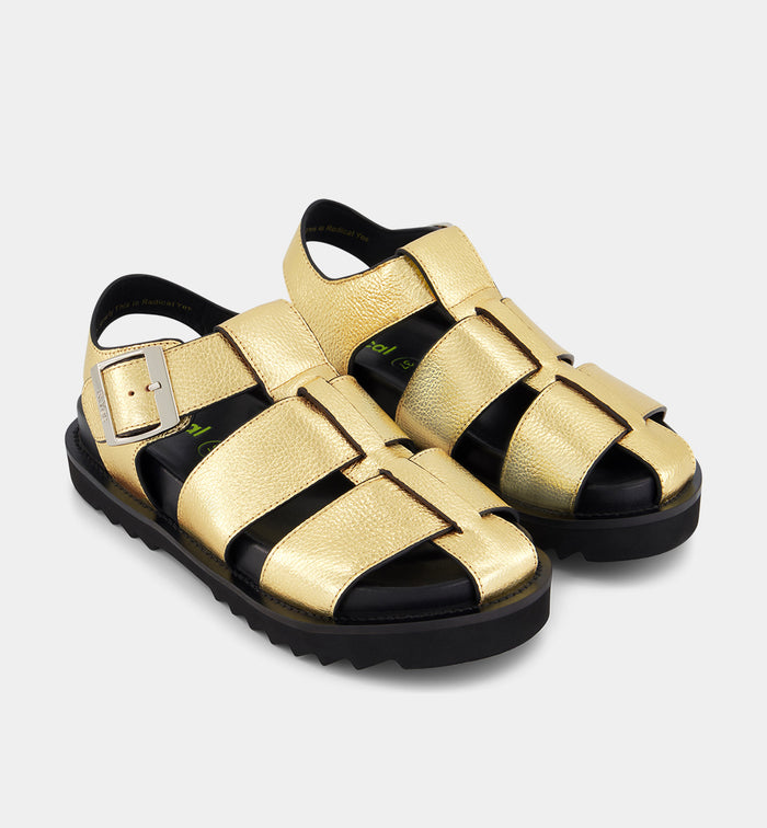 Arkestra 2.0 Fisherman Sandal Tumbled Leather | Gold