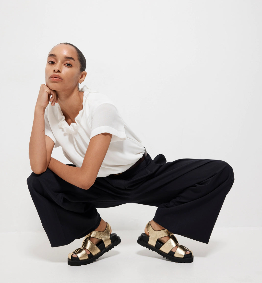 Arkestra 2.0 Fisherman Sandal Tumbled Leather | Gold