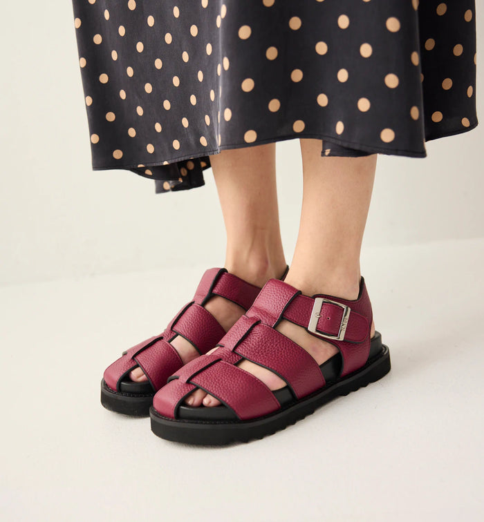 Arkestra 2.0 Fisherman Leather Sandal | Midnight Plum