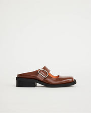 Badu Square Toe Leather Mule | Toffee Ripple