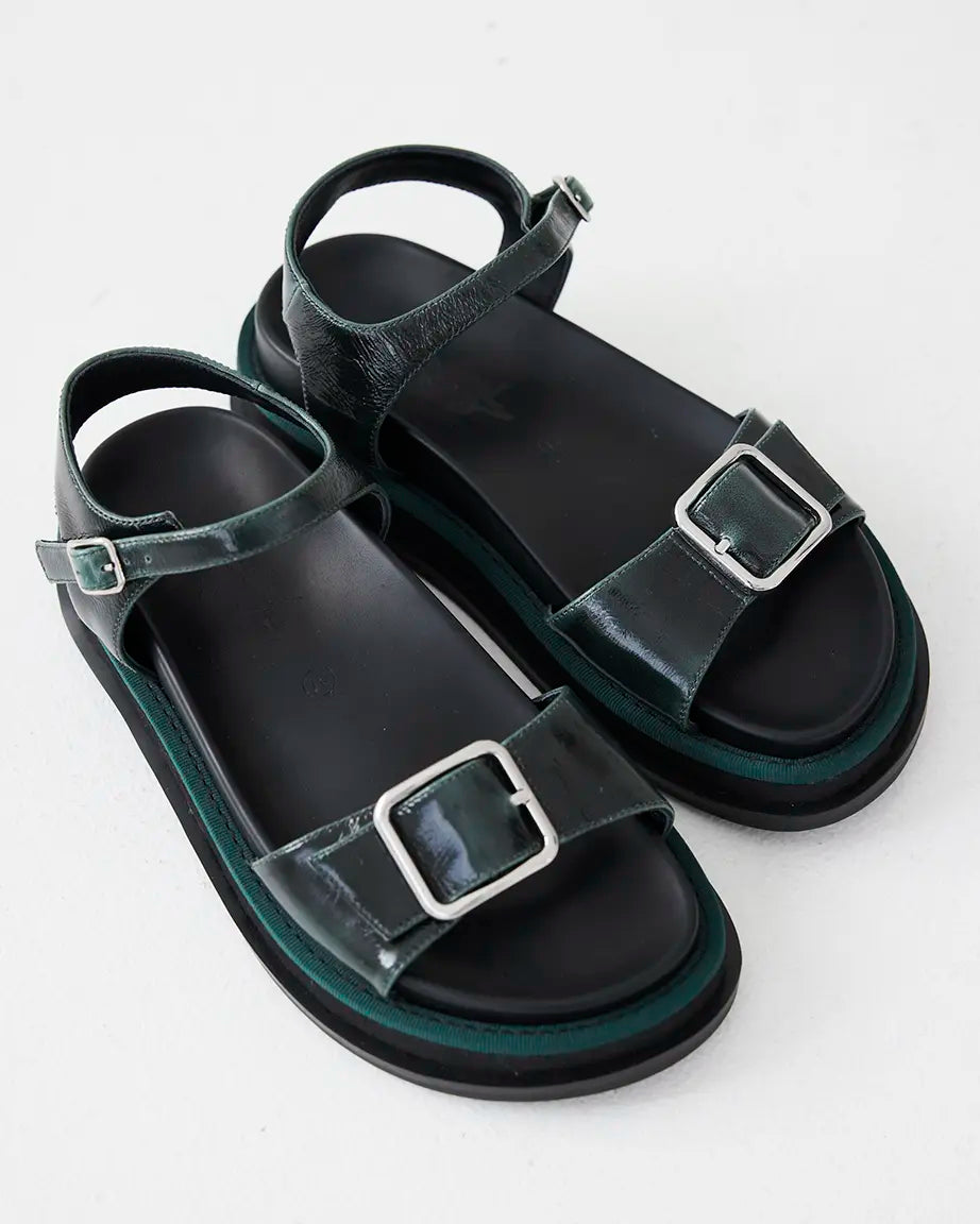 Beautiful Contradictions Buckle Sandal | Burnished Green