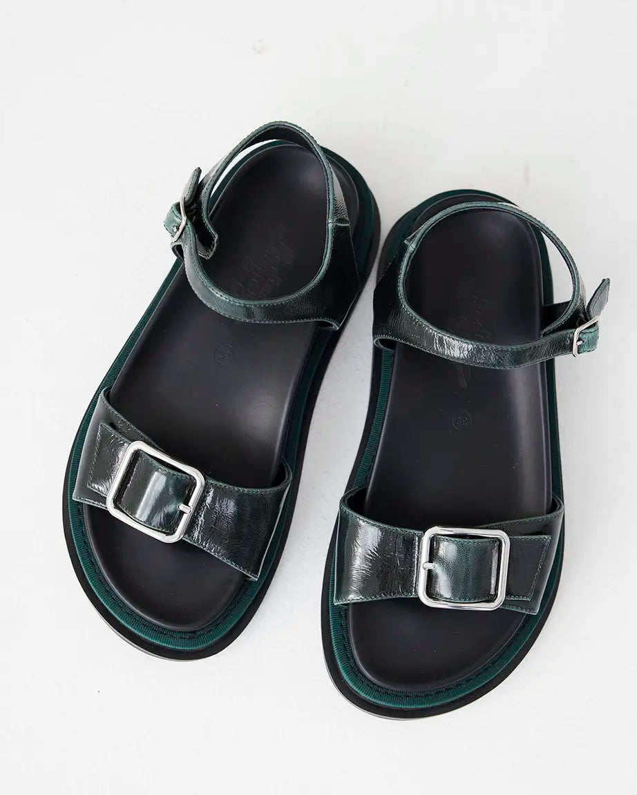Beautiful Contradictions Buckle Sandal | Burnished Green