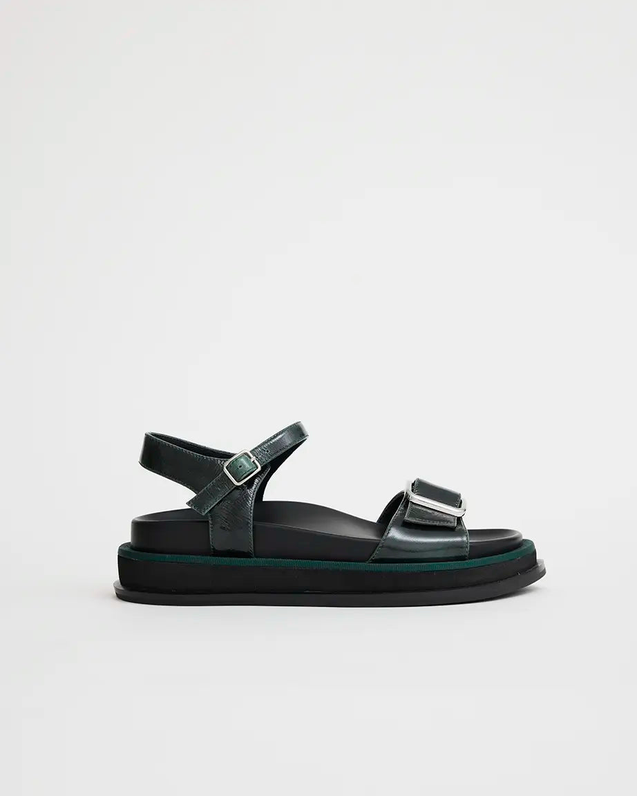 Beautiful Contradictions Buckle Sandal | Burnished Green
