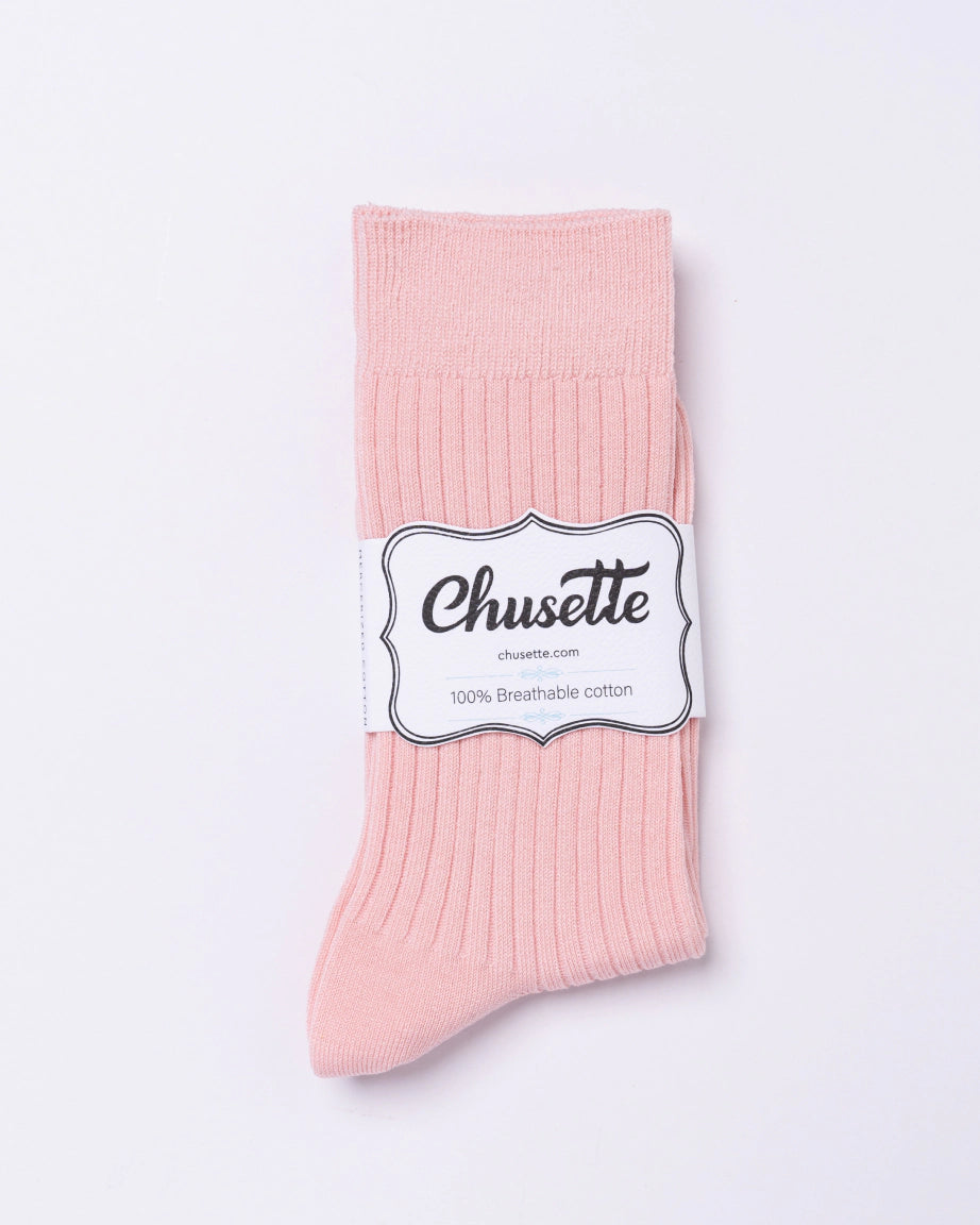 Chusette Seamless Mercerised Cotton Socks |  Baby Pink