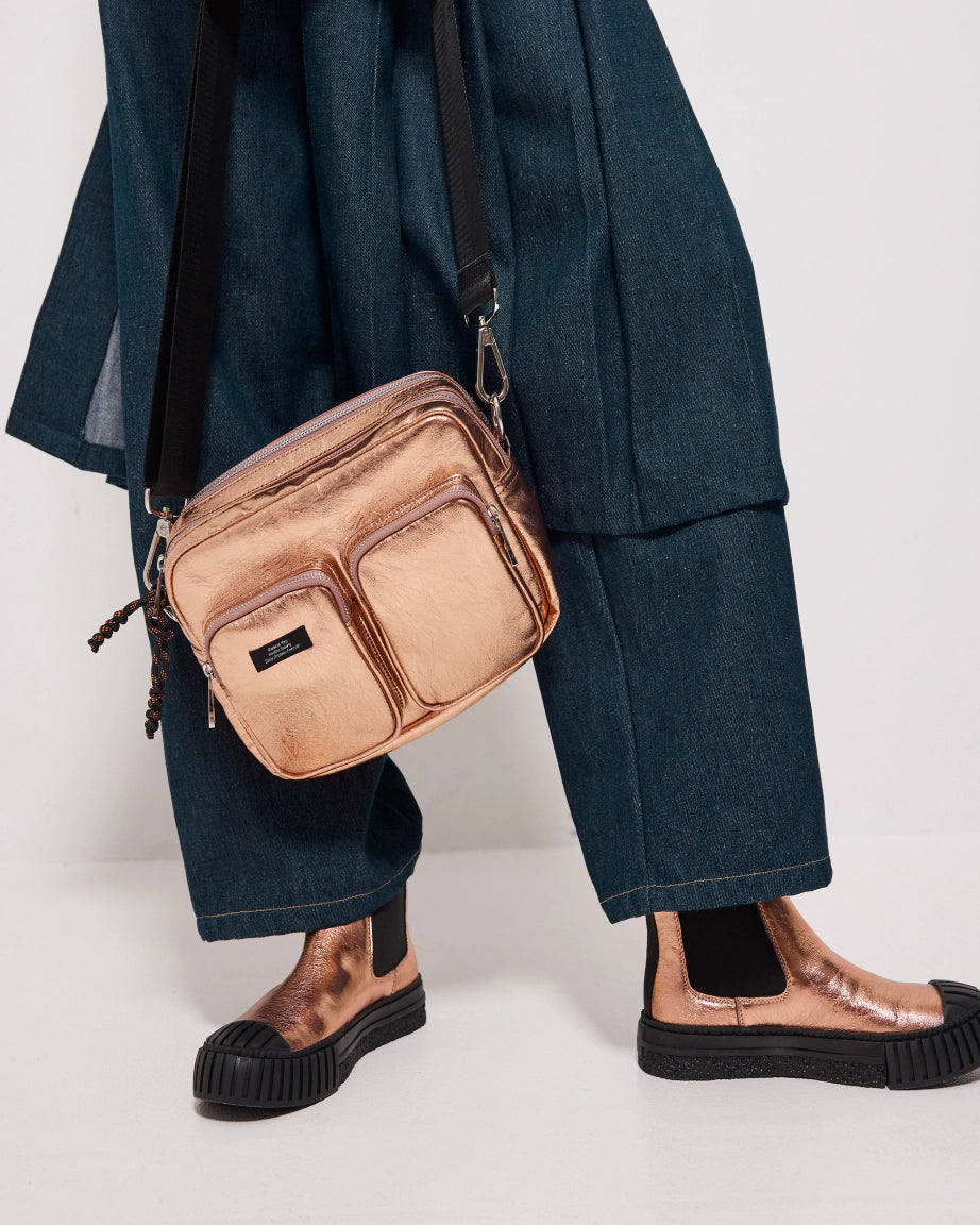 Barbar Leather Chelsea Boots | Apricot Metallic