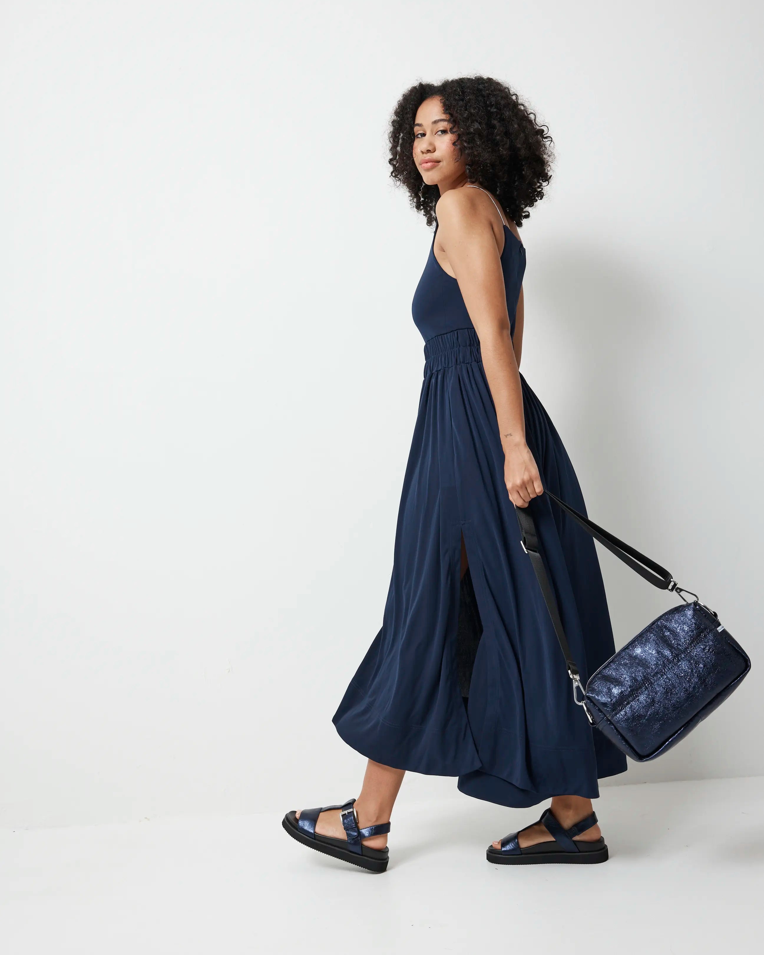 Declaration T-Bar Sandal | Navy Metallic