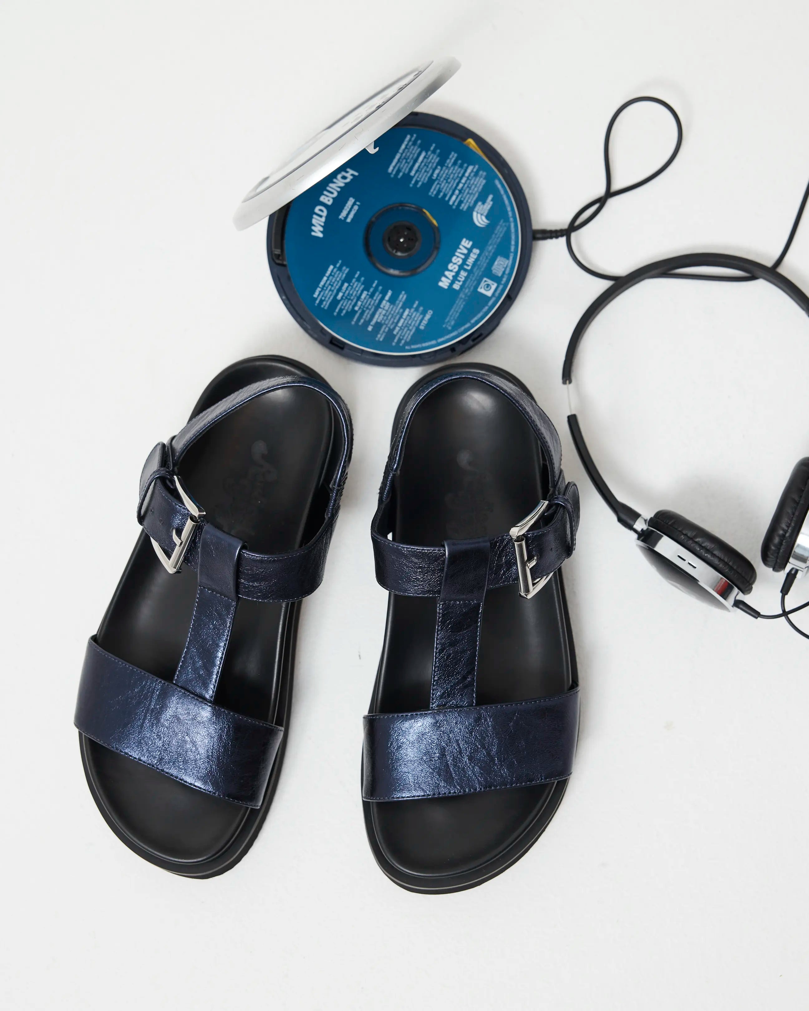 Declaration T-Bar Sandal | Navy Metallic