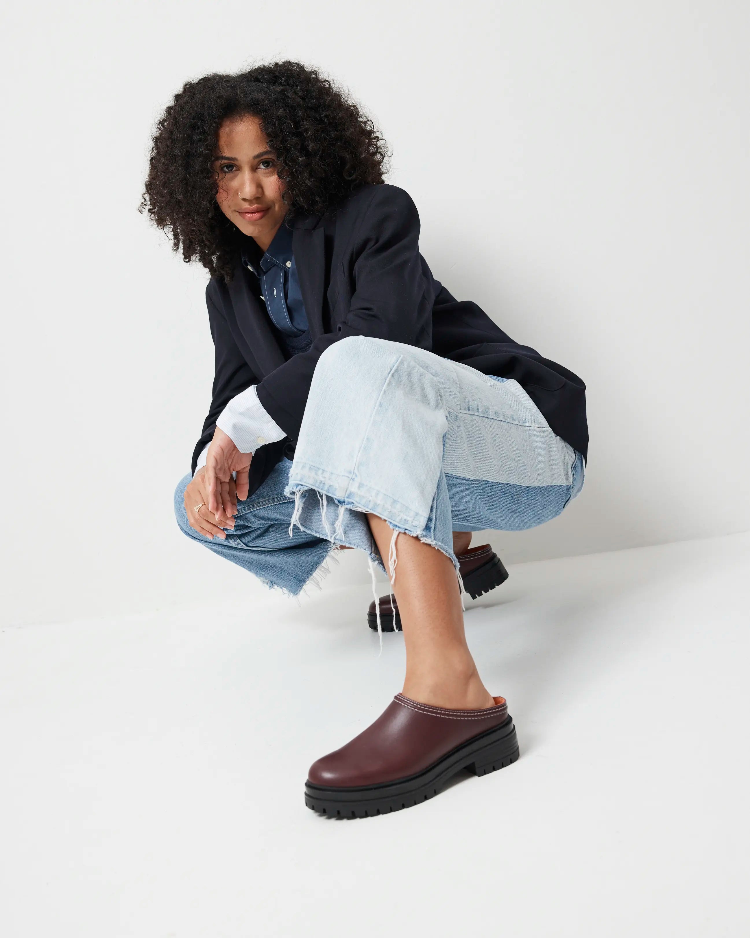 Delphine Leather Clog | Cherry