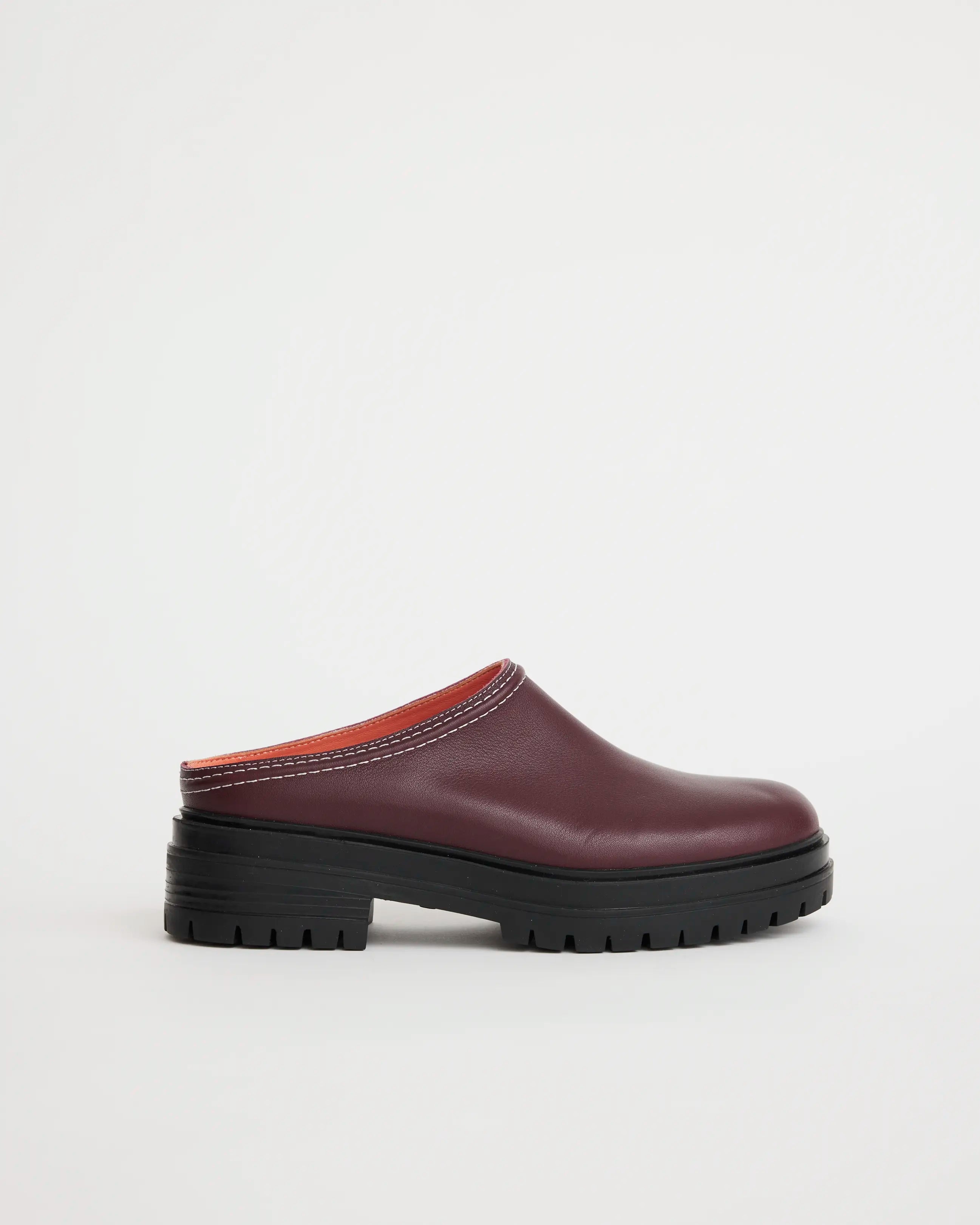 Delphine Leather Clog | Cherry